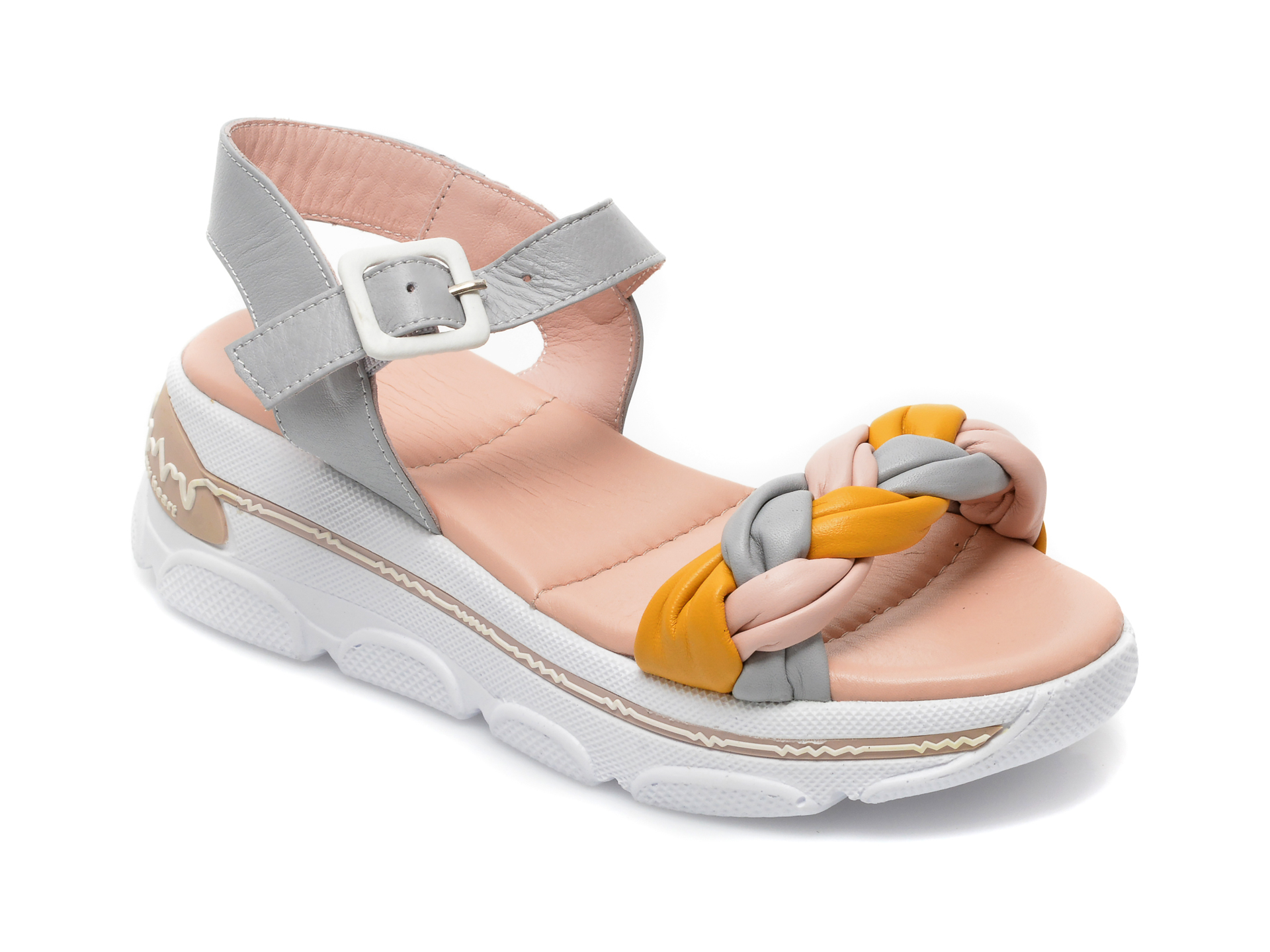 Sandale LABOUR gri 215061, din piele naturala 1 Sandale LABOUR gri 215061