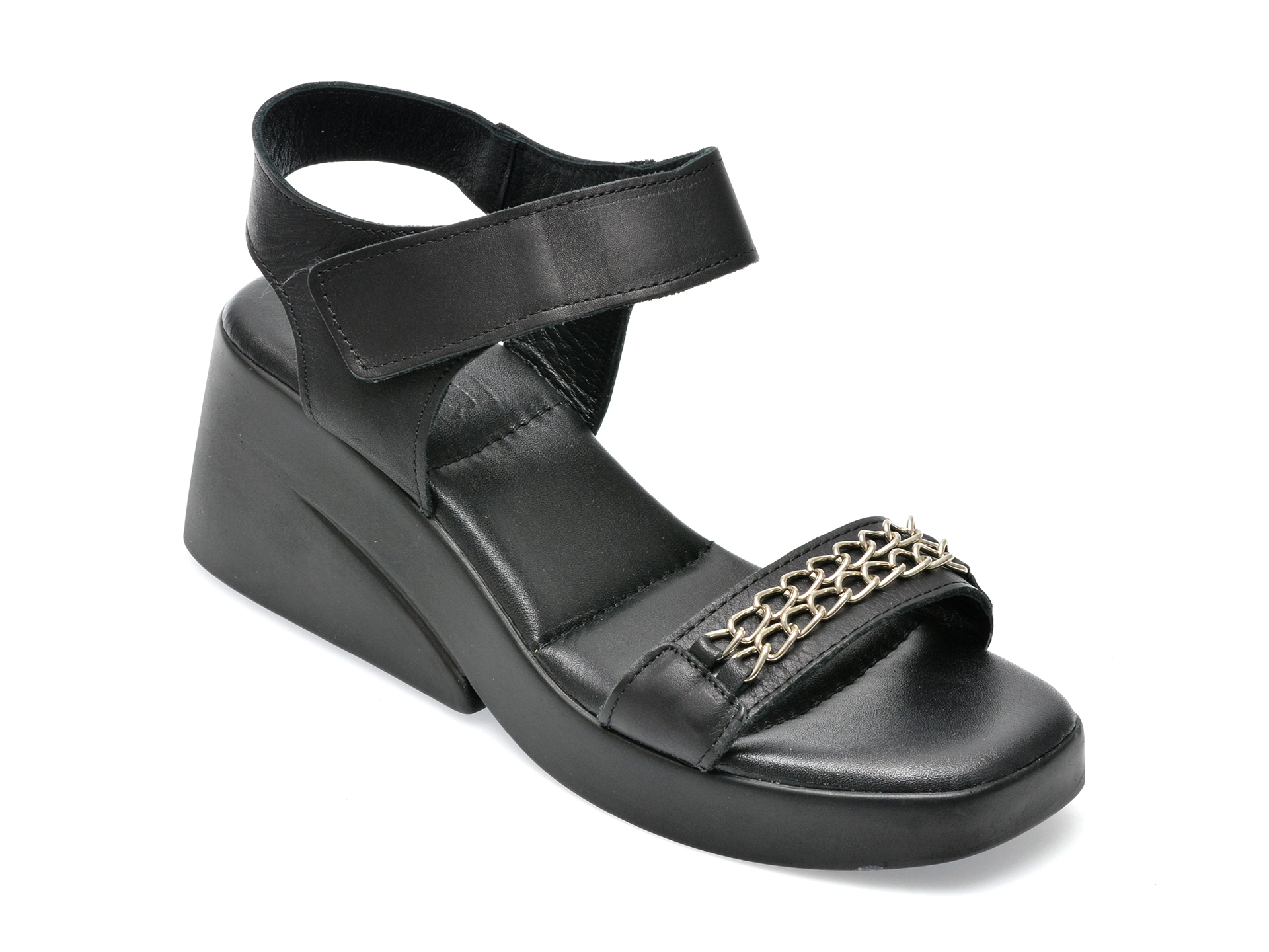 Sandale LABOUR negre, 300152, din piele naturala 1 Sandale LABOUR negre