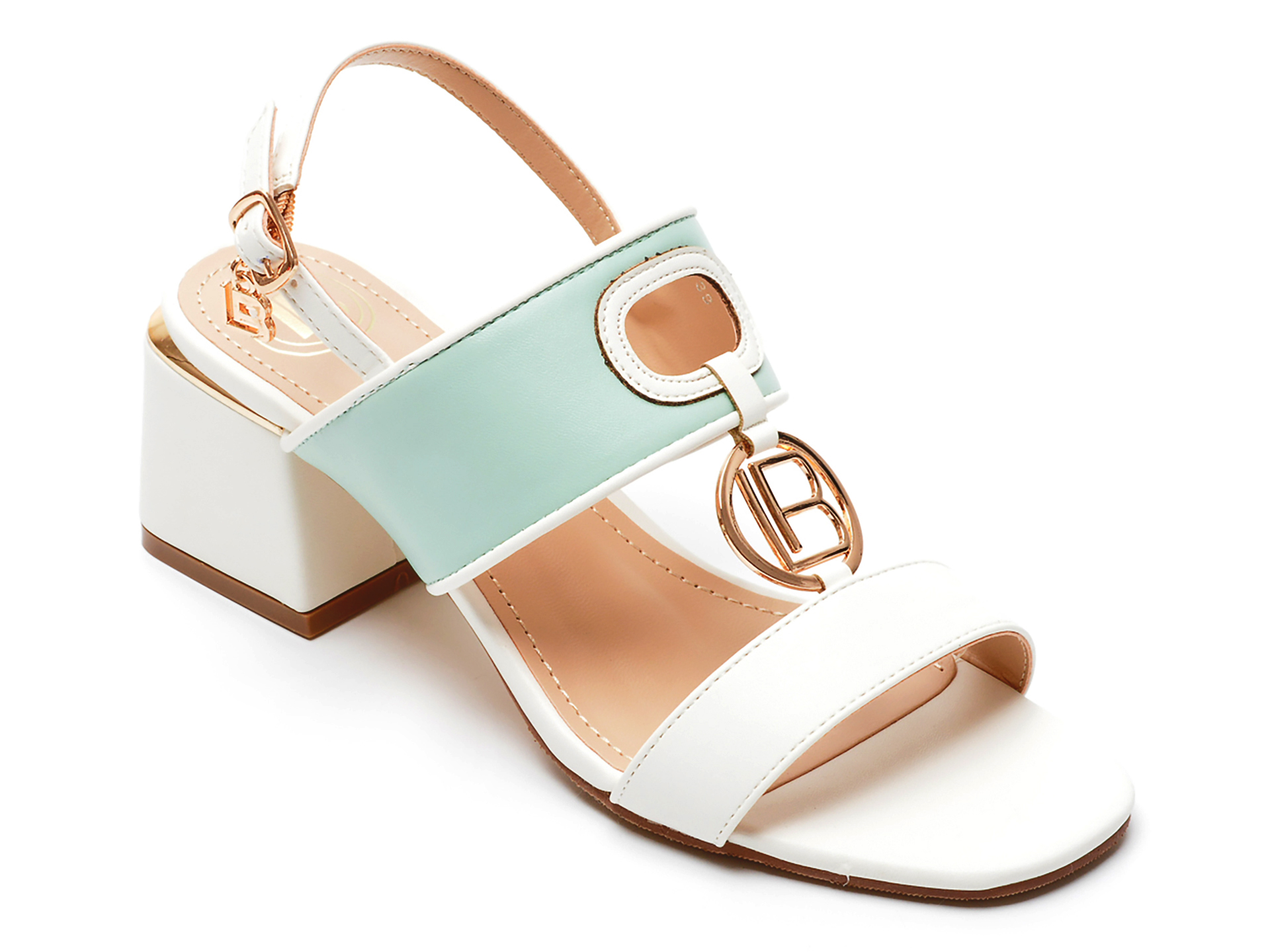 Sandale LAURA BIAGIOTTI albe, 7583, din piele ecologica 1 Sandale LAURA BIAGIOTTI albe