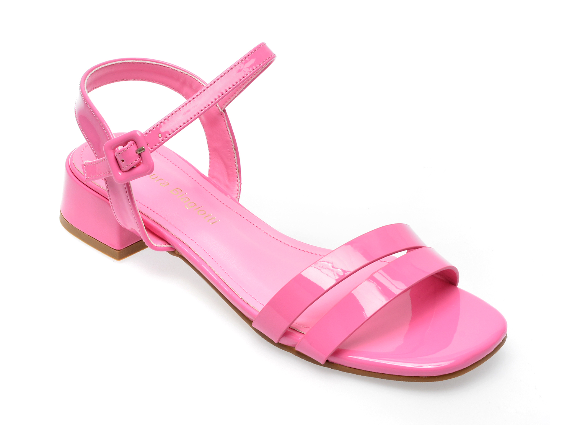 Sandale LAURA BIAGIOTTI fucsia, 8084, din piele ecologica 1 Sandale LAURA BIAGIOTTI fucsia