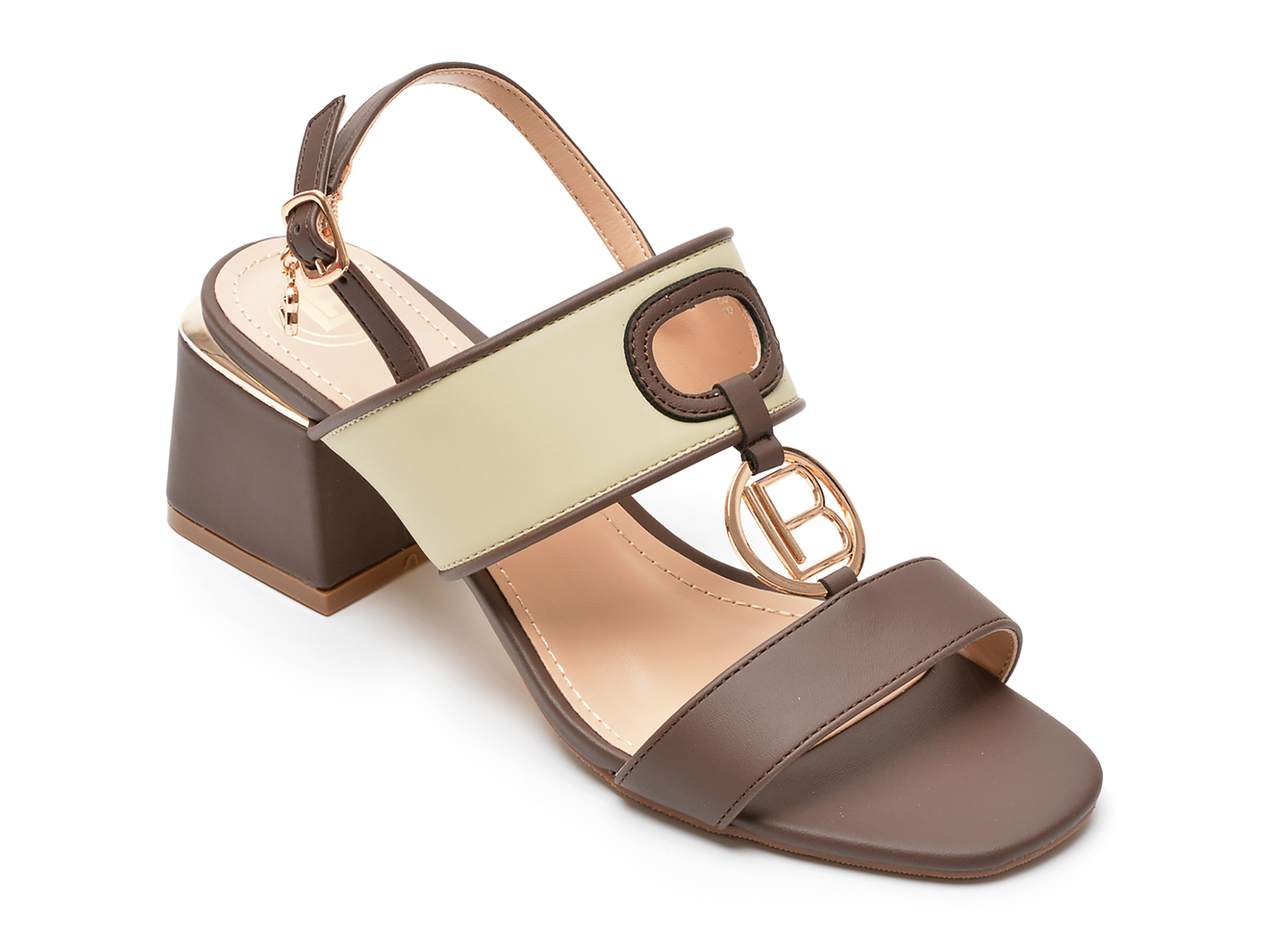 Sandale LAURA BIAGIOTTI maro, 7583, din piele ecologica 1 Sandale LAURA BIAGIOTTI maro