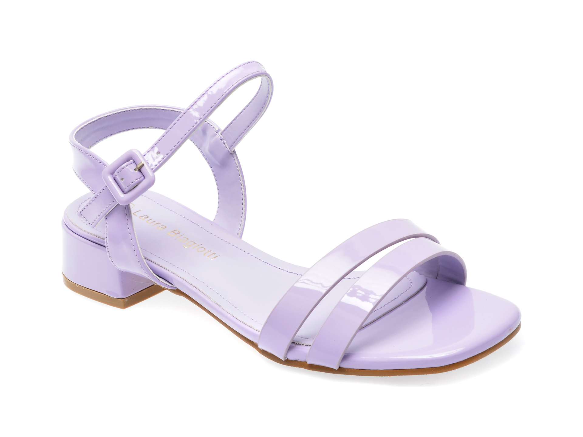 Sandale LAURA BIAGIOTTI mov, 8084, din piele ecologica 1 Sandale LAURA BIAGIOTTI mov
