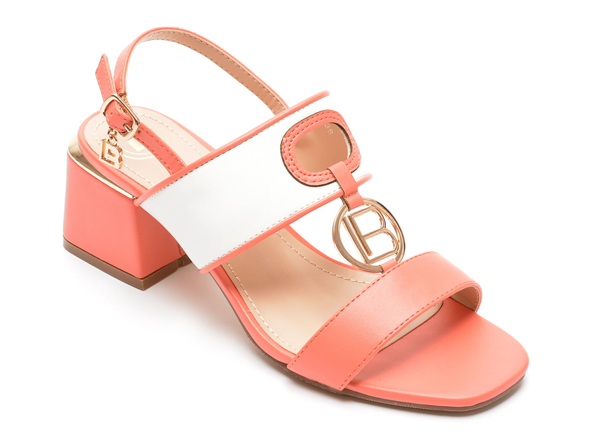 Sandale LAURA BIAGIOTTI roz, 7583, din piele ecologica 1 Sandale LAURA BIAGIOTTI roz