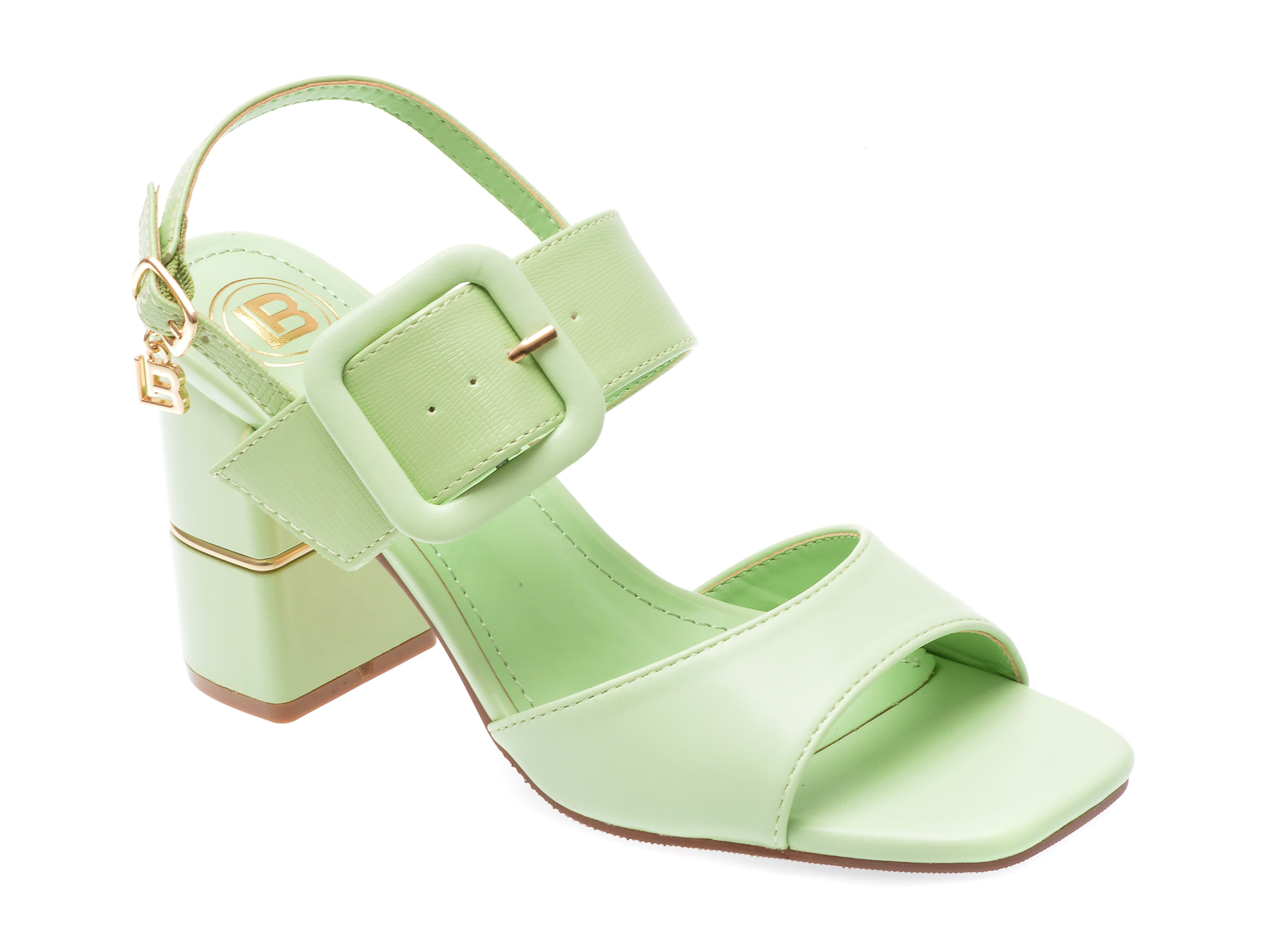 Sandale LAURA BIAGIOTTI verzi, 8107, din piele ecologica 1 Sandale LAURA BIAGIOTTI verzi