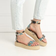 Sandale - Lido - Piele naturala Snake Turcoaz - marimea