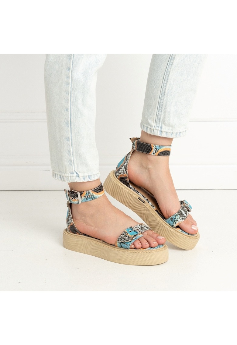 Sandale - Lido - Piele naturala Snake Turcoaz - marimea 1 Sandale - Lido - Piele naturala Snake Turcoaz - marimea
