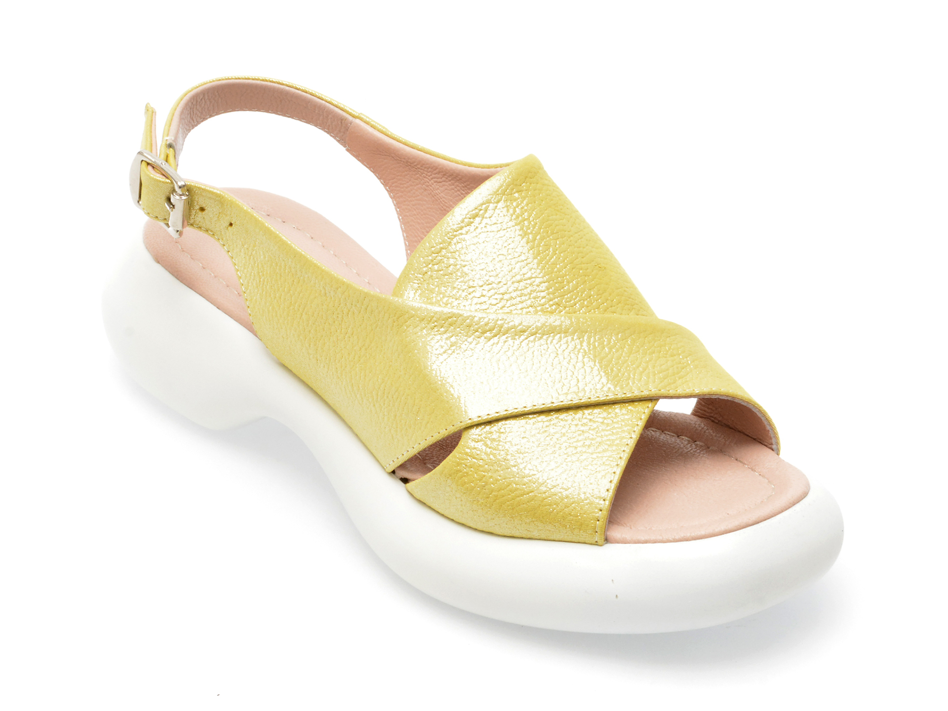 Sandale MAGRIT galbene, 13, din piele naturala 1 Sandale MAGRIT galbene