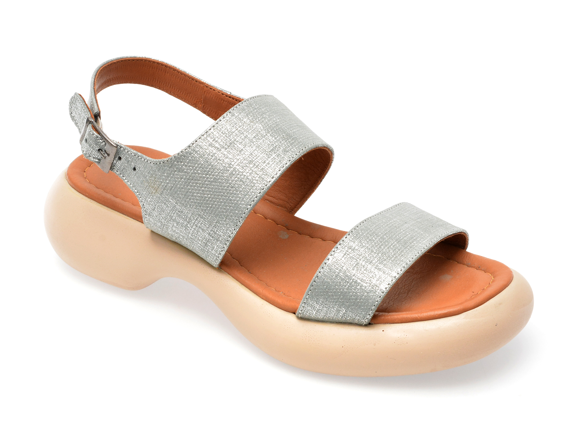 Sandale MAGRIT gri, 101, din piele naturala lacuita 1 Sandale MAGRIT gri