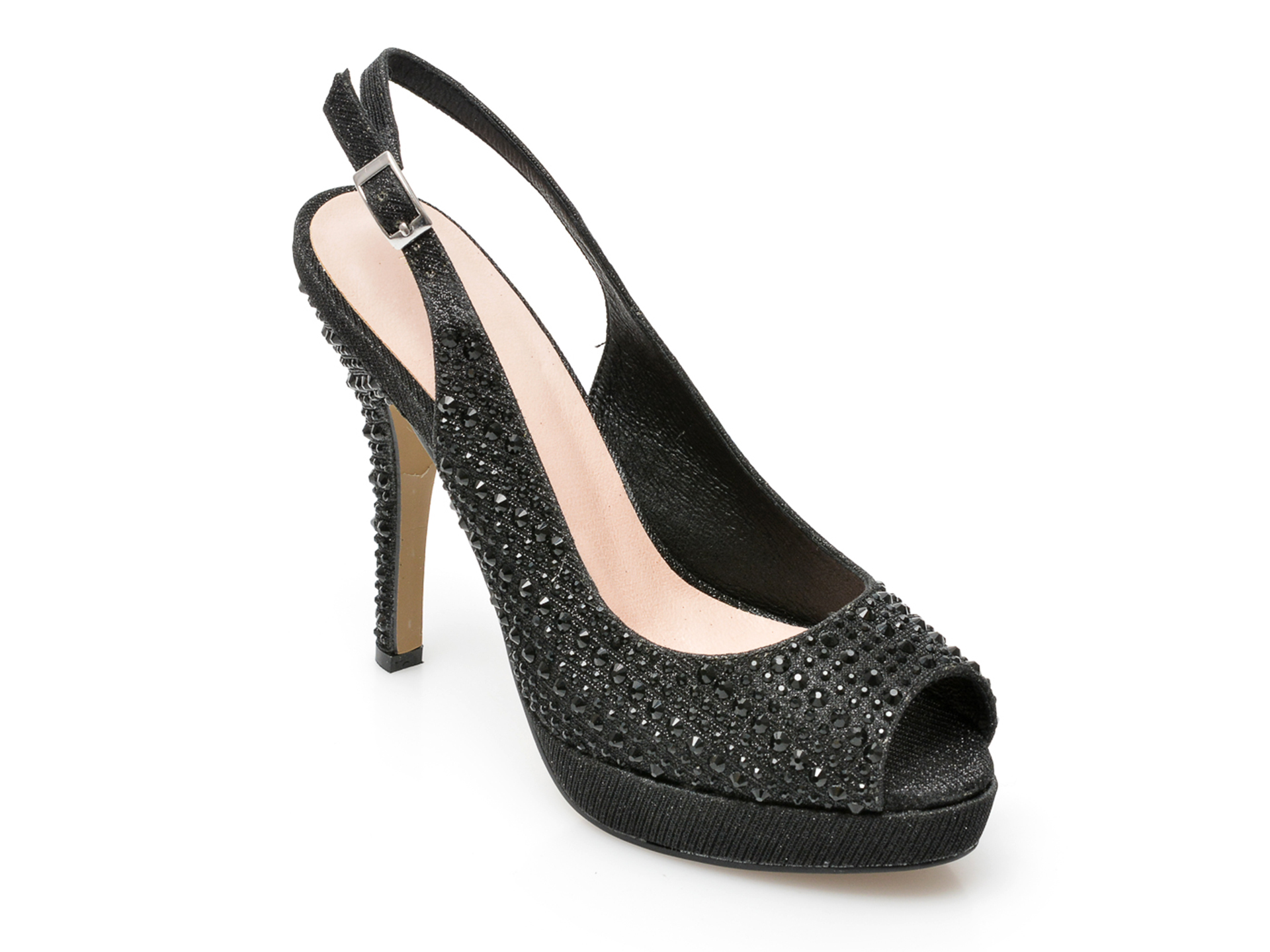 Sandale MENBUR negre, 23214, din material textil 1 Sandale MENBUR negre