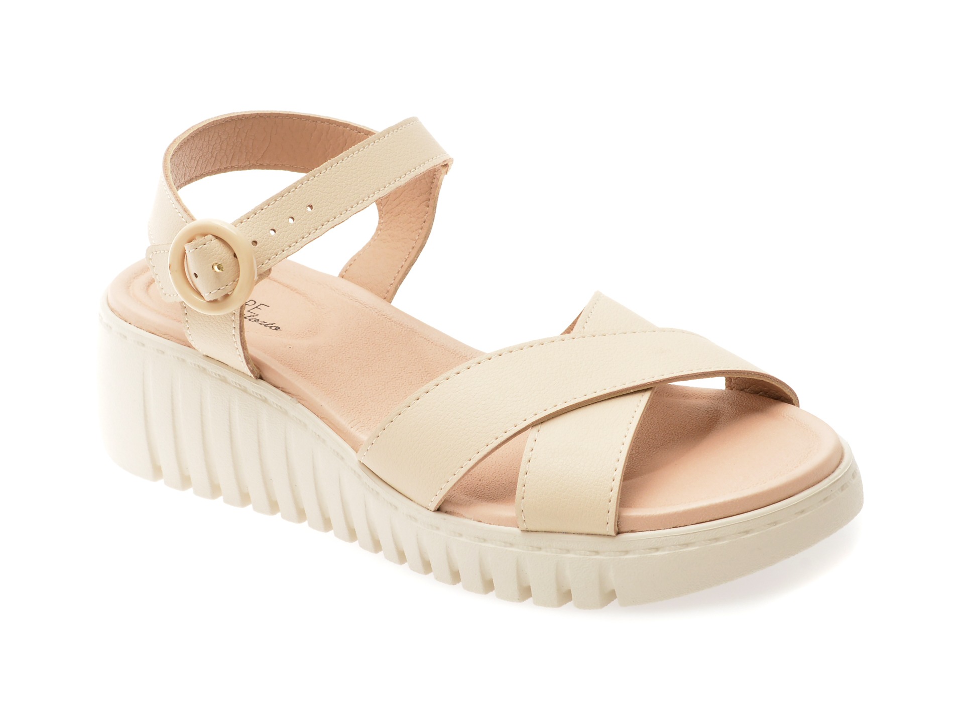 Sandale MODARE bej, 7197101, din piele ecologica 1 Sandale MODARE bej