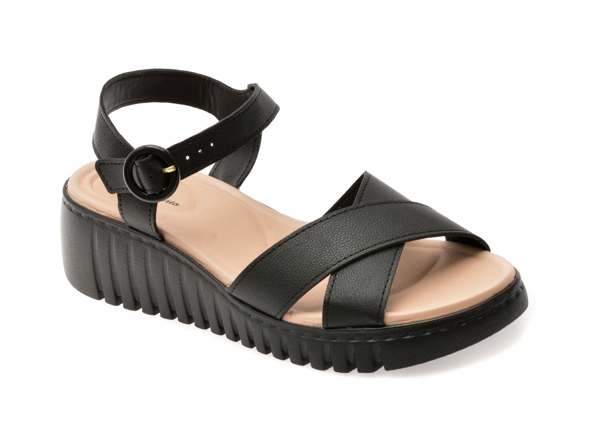 Sandale MODARE negre, 7197101, din piele ecologica 1 Sandale MODARE negre