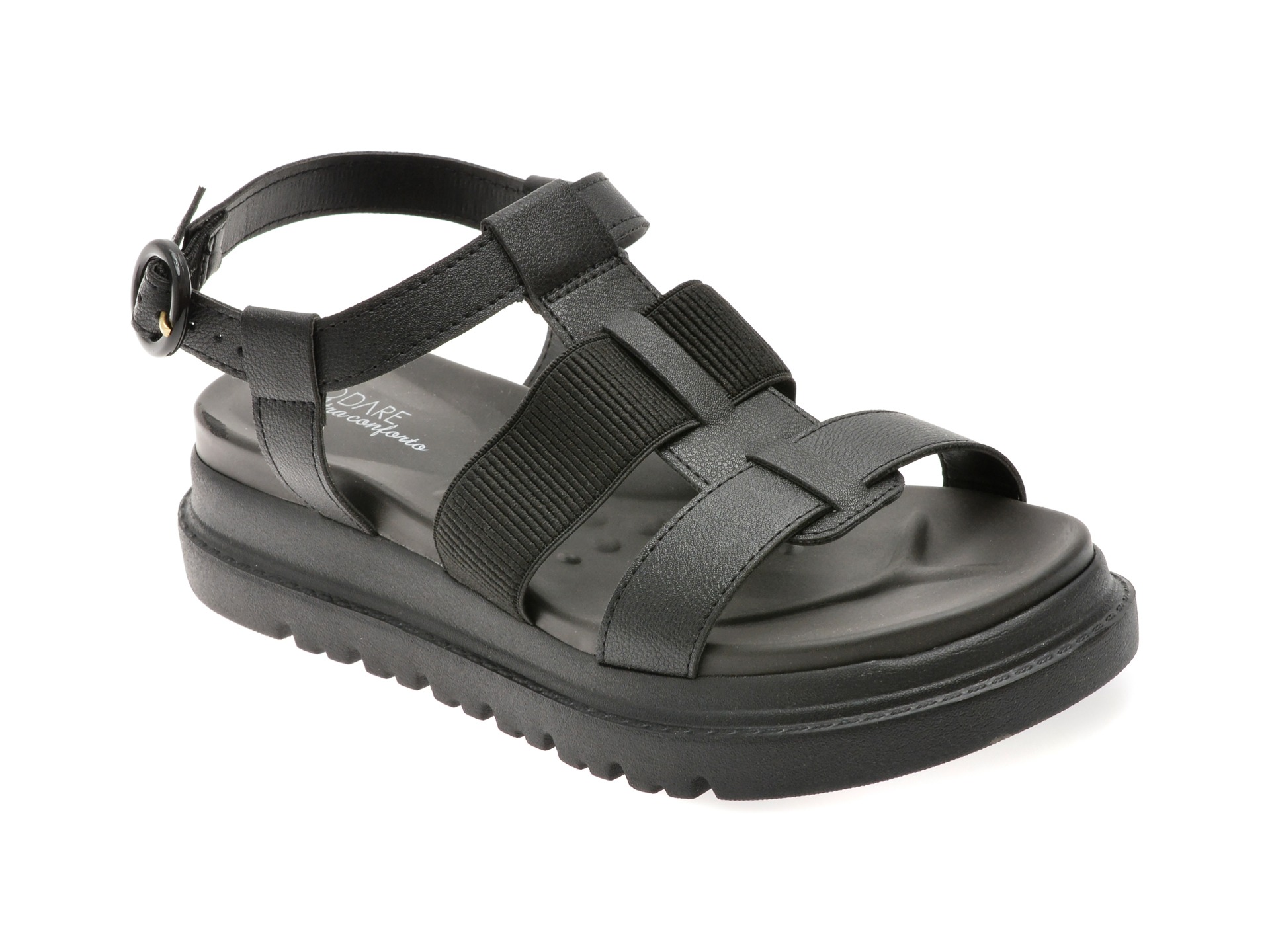 Sandale MODARE negre, 7200101, din piele ecologica 1 Sandale MODARE negre