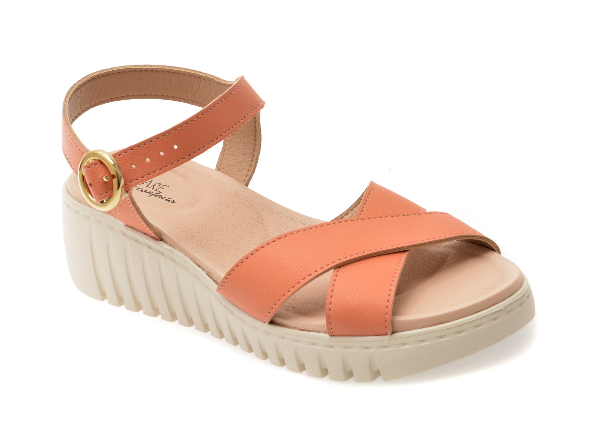 Sandale MODARE portocalii, 7197101, din piele ecologica 1 Sandale MODARE portocalii