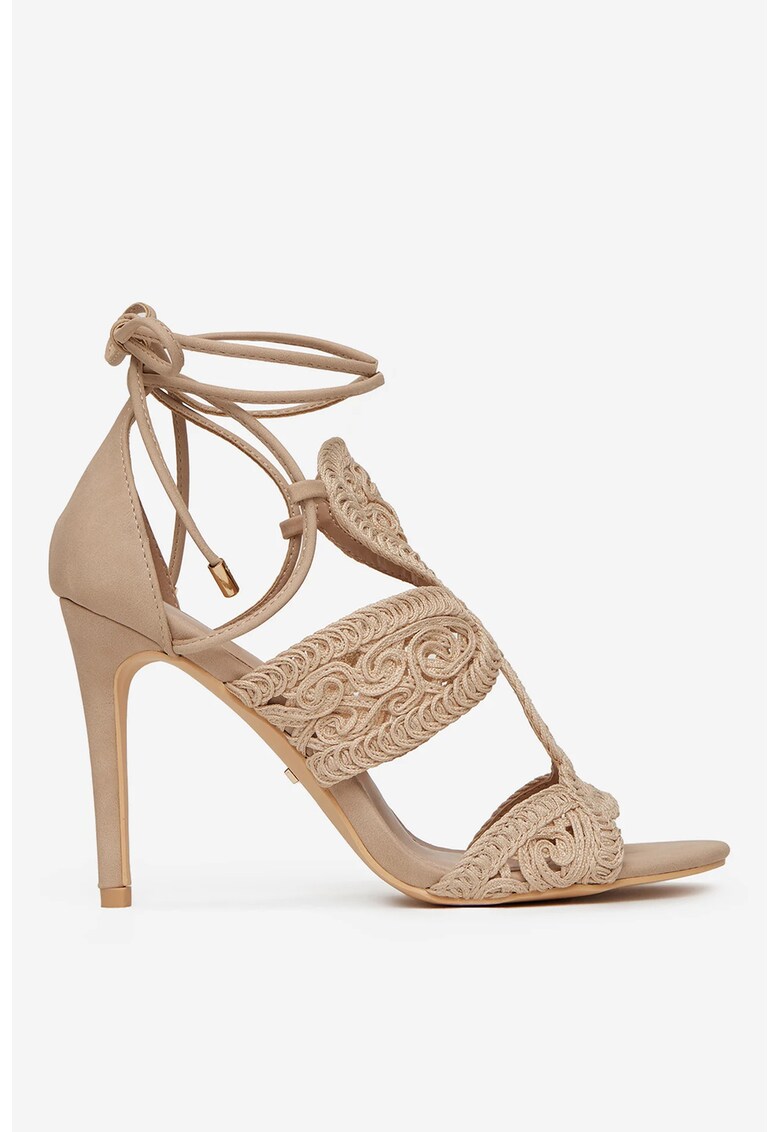 Sandale Material Textil - Culoare Bej 1 Sandale  Material Textil - Culoare Bej