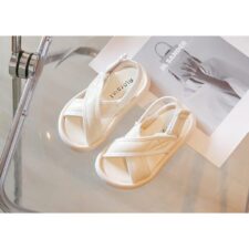 Sandale  Model Anda - Uni - Casual - Piele ecologica - Fete - Alb