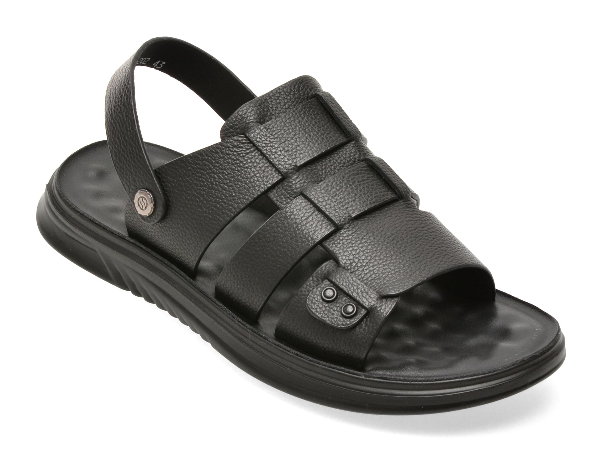 Sandale OTTER negre, D6202, din piele naturala 1 Sandale OTTER negre