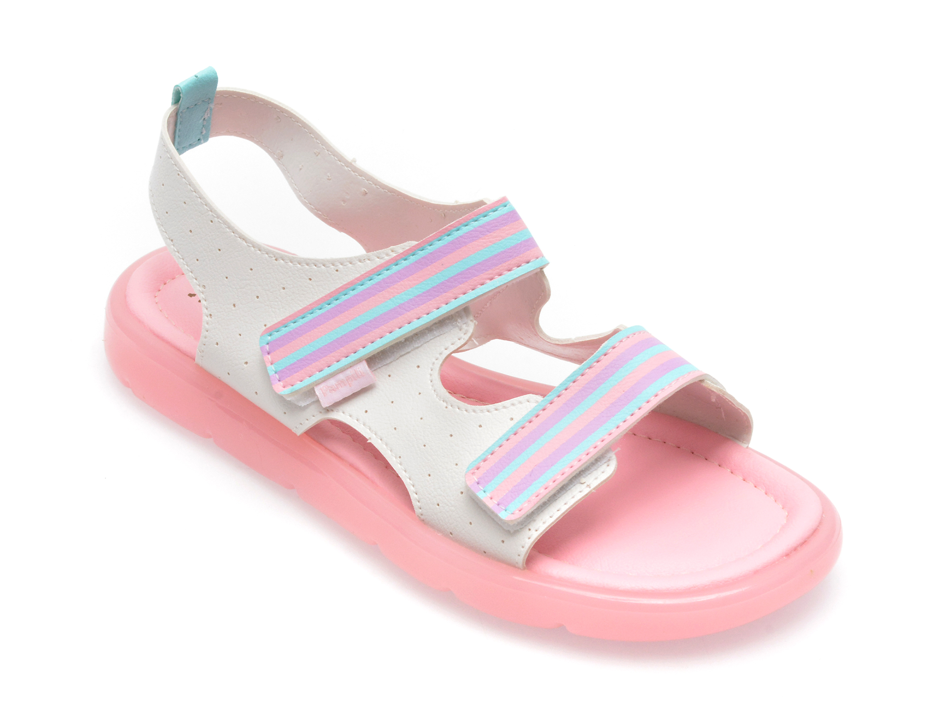 Sandale PAMPILI albe, 697005, din piele ecologica 1 Sandale PAMPILI albe