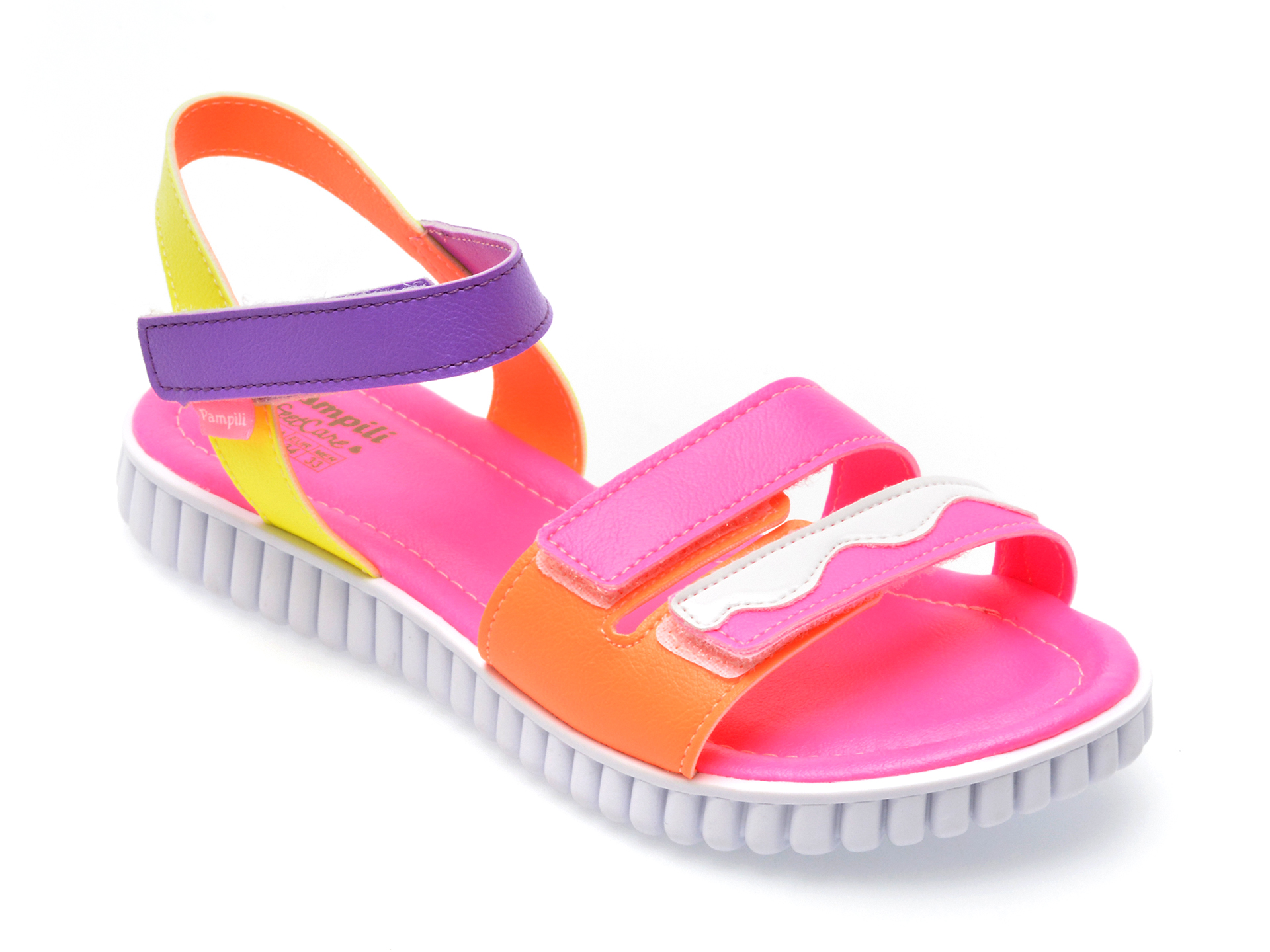 Sandale PAMPILI multicolor, 123185, din piele ecologica 1 Sandale PAMPILI multicolor