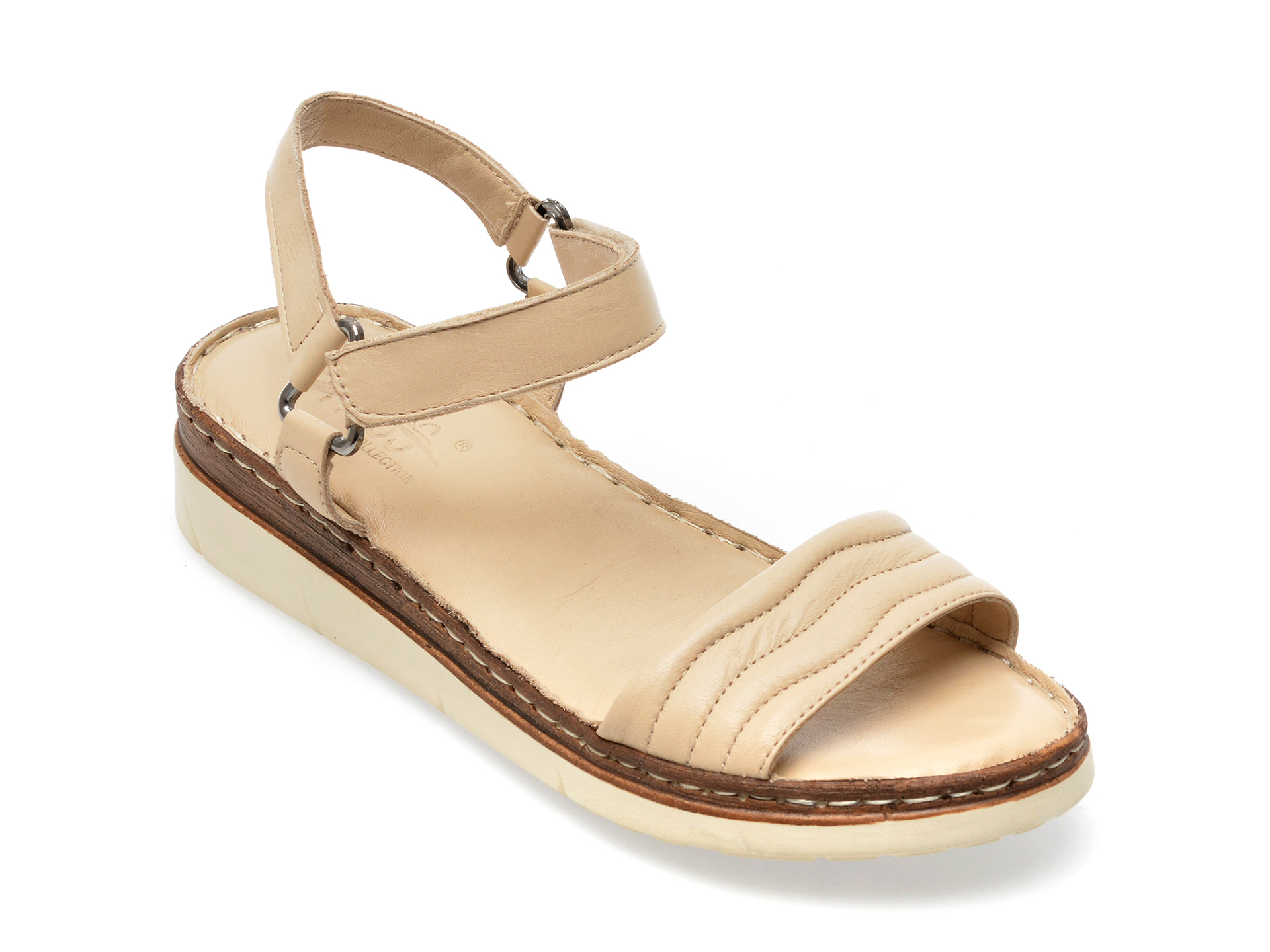 Sandale PASS COLLECTION bej, 808, din piele naturala 1 Sandale PASS COLLECTION bej