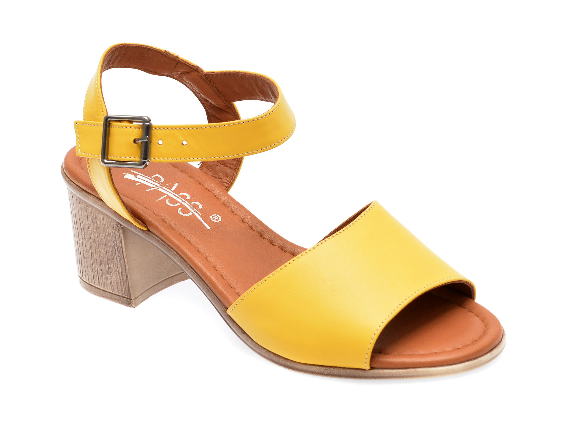 Sandale PASS COLLECTION galbene, 6005, din piele naturala 1 Sandale PASS COLLECTION galbene