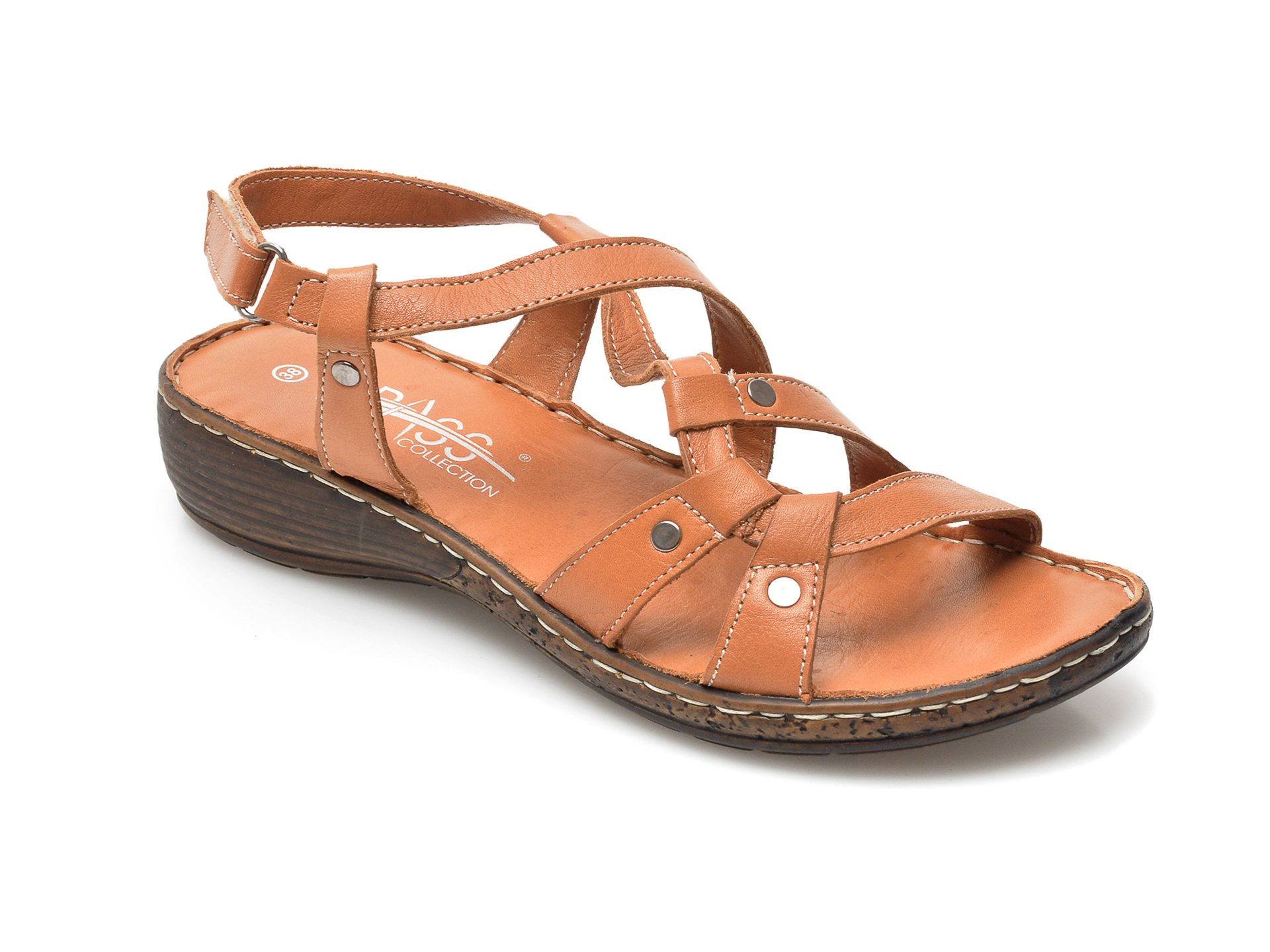 Sandale PASS COLLECTION maro, 67016, din piele naturala 1 Sandale PASS COLLECTION maro