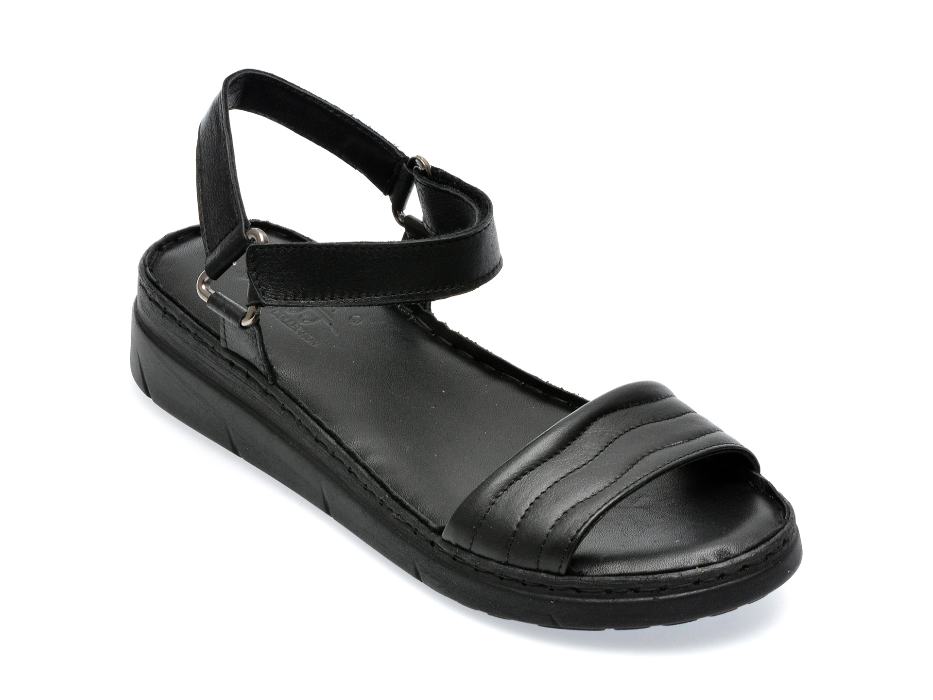 Sandale PASS COLLECTION negre, 808, din piele naturala 1 Sandale PASS COLLECTION negre