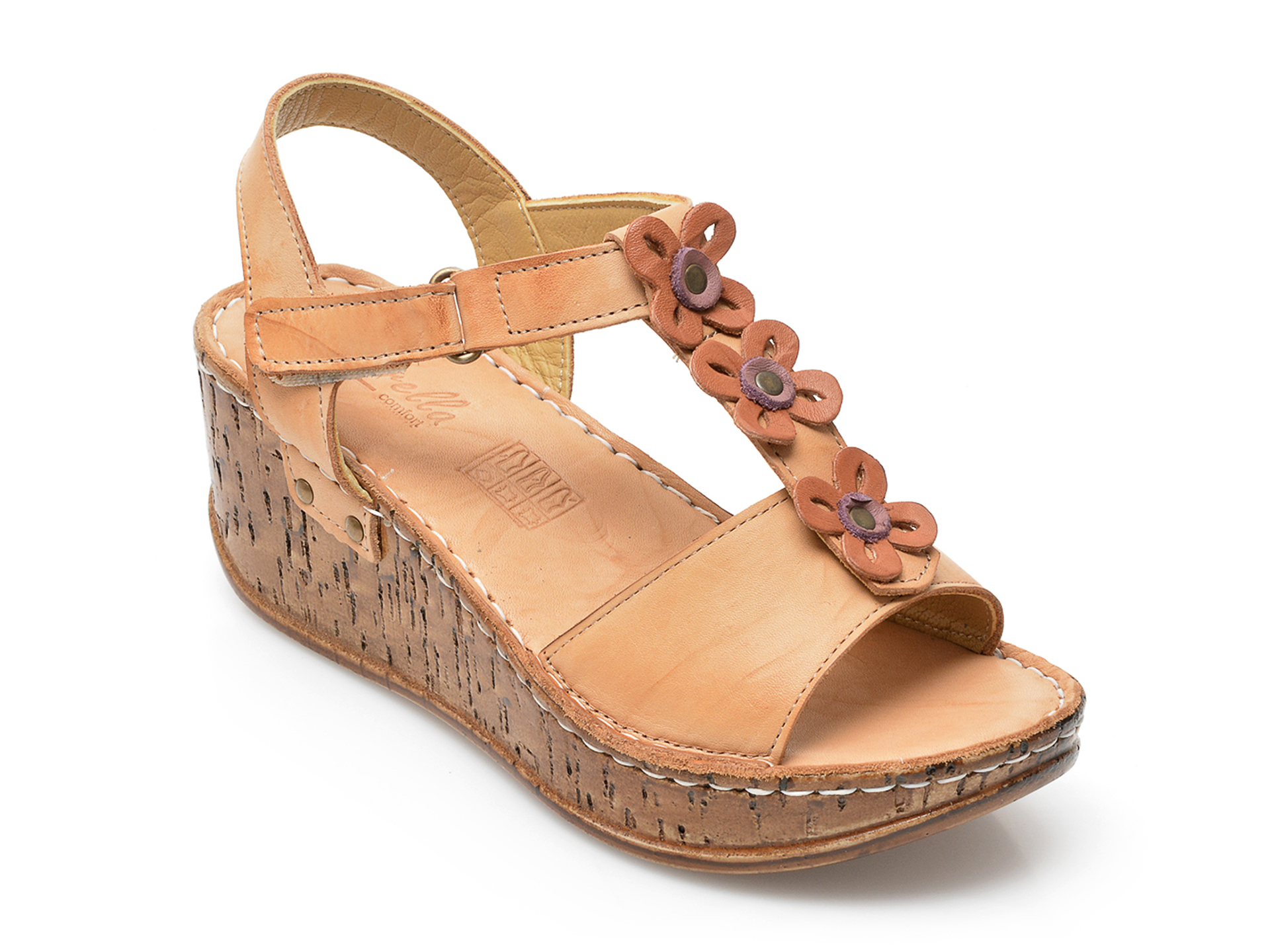 Sandale PAVARELLA bej, 1432, din piele naturala 1 Sandale PAVARELLA bej