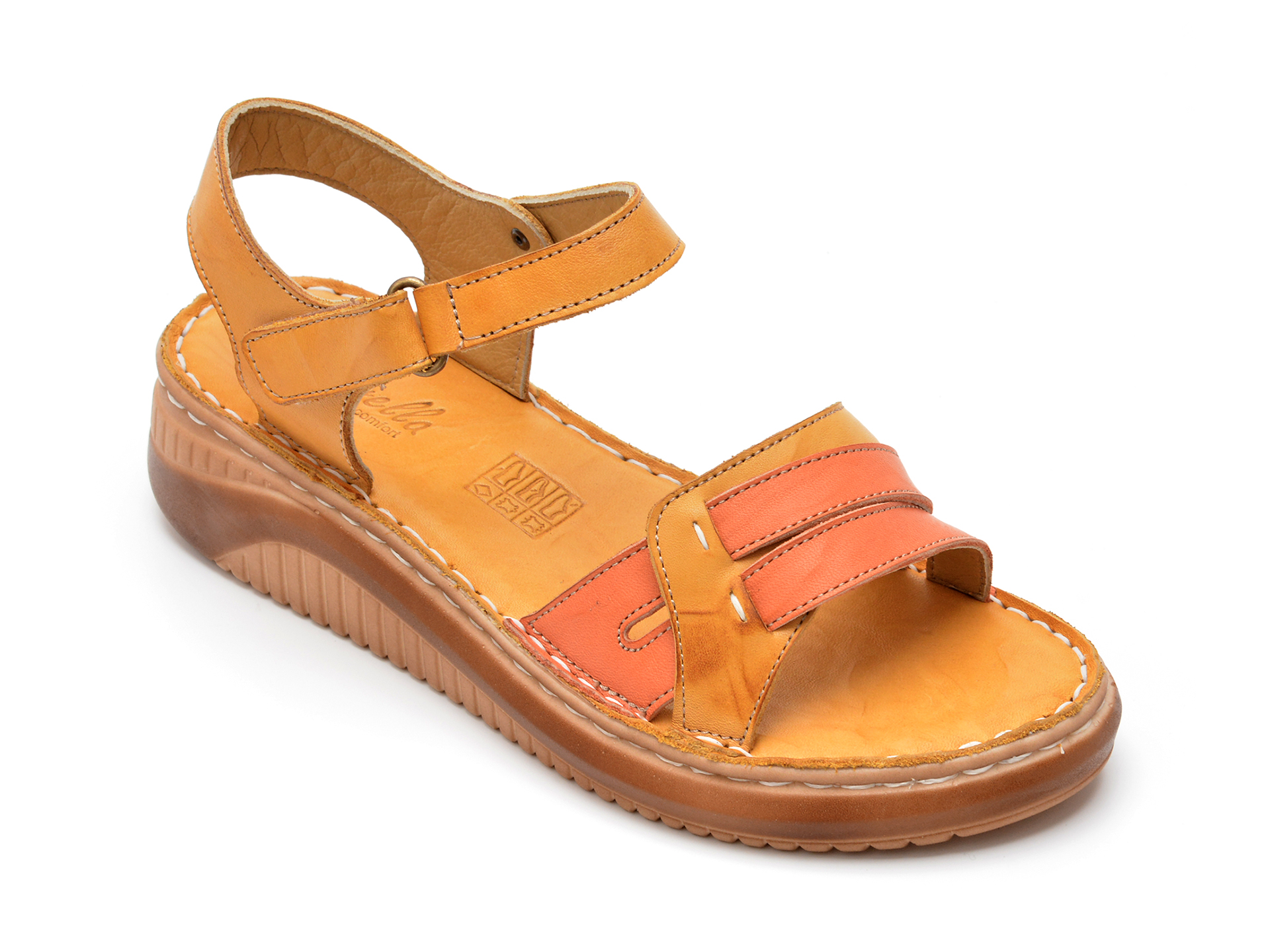 Sandale PAVARELLA galbene, 222, din piele naturala 1 Sandale PAVARELLA galbene