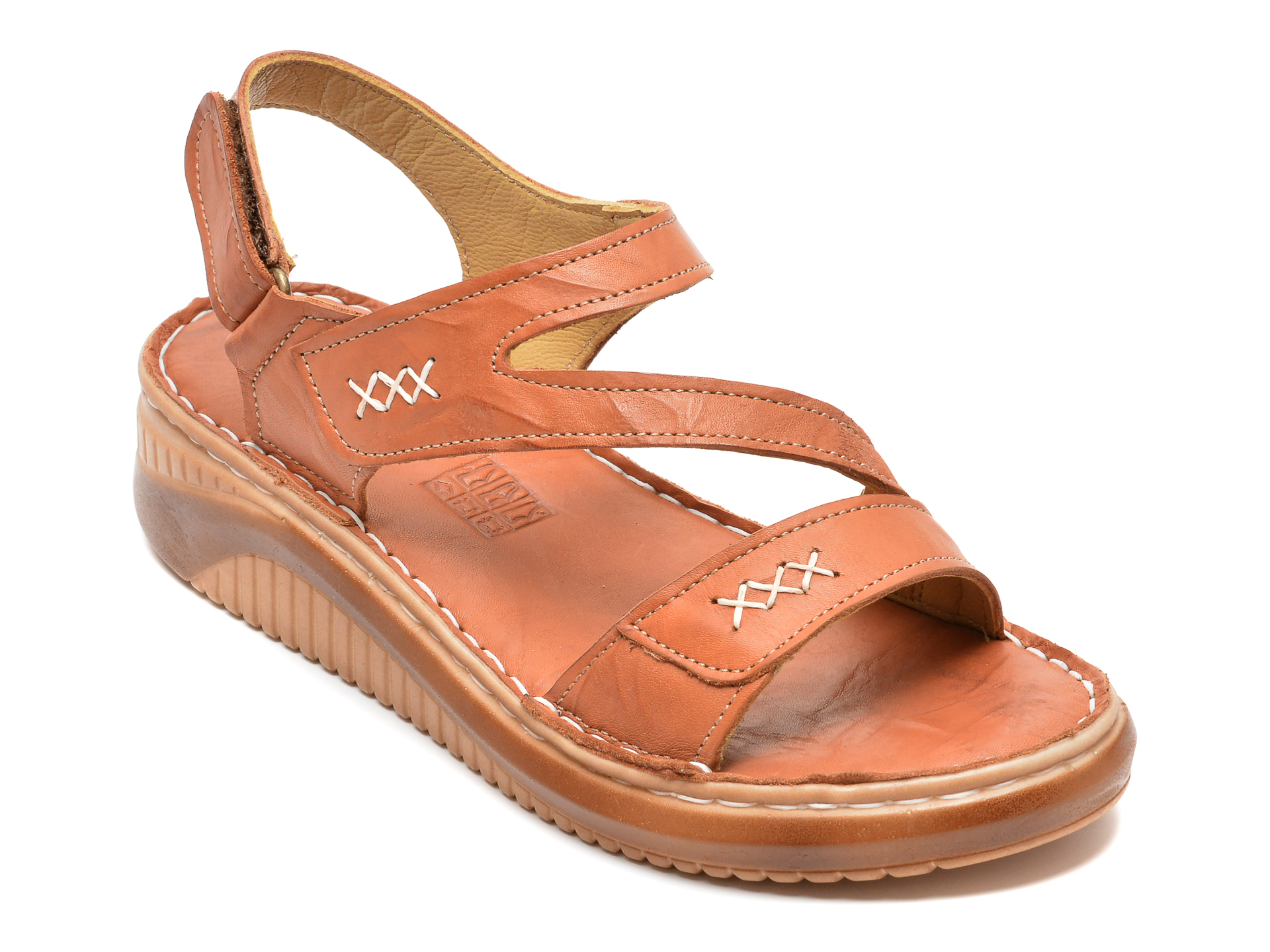 Sandale PAVARELLA maro, 229, din piele naturala 1 Sandale PAVARELLA maro