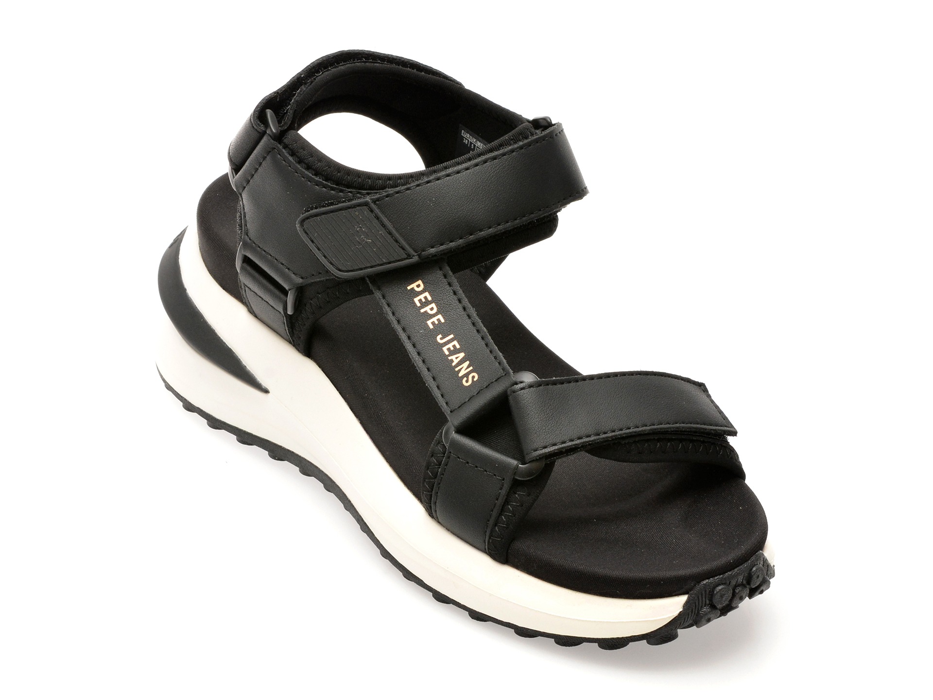 Sandale PEPE JEANS negre, WINSLOVE ACTION, din piele naturala 1 Sandale PEPE JEANS negre