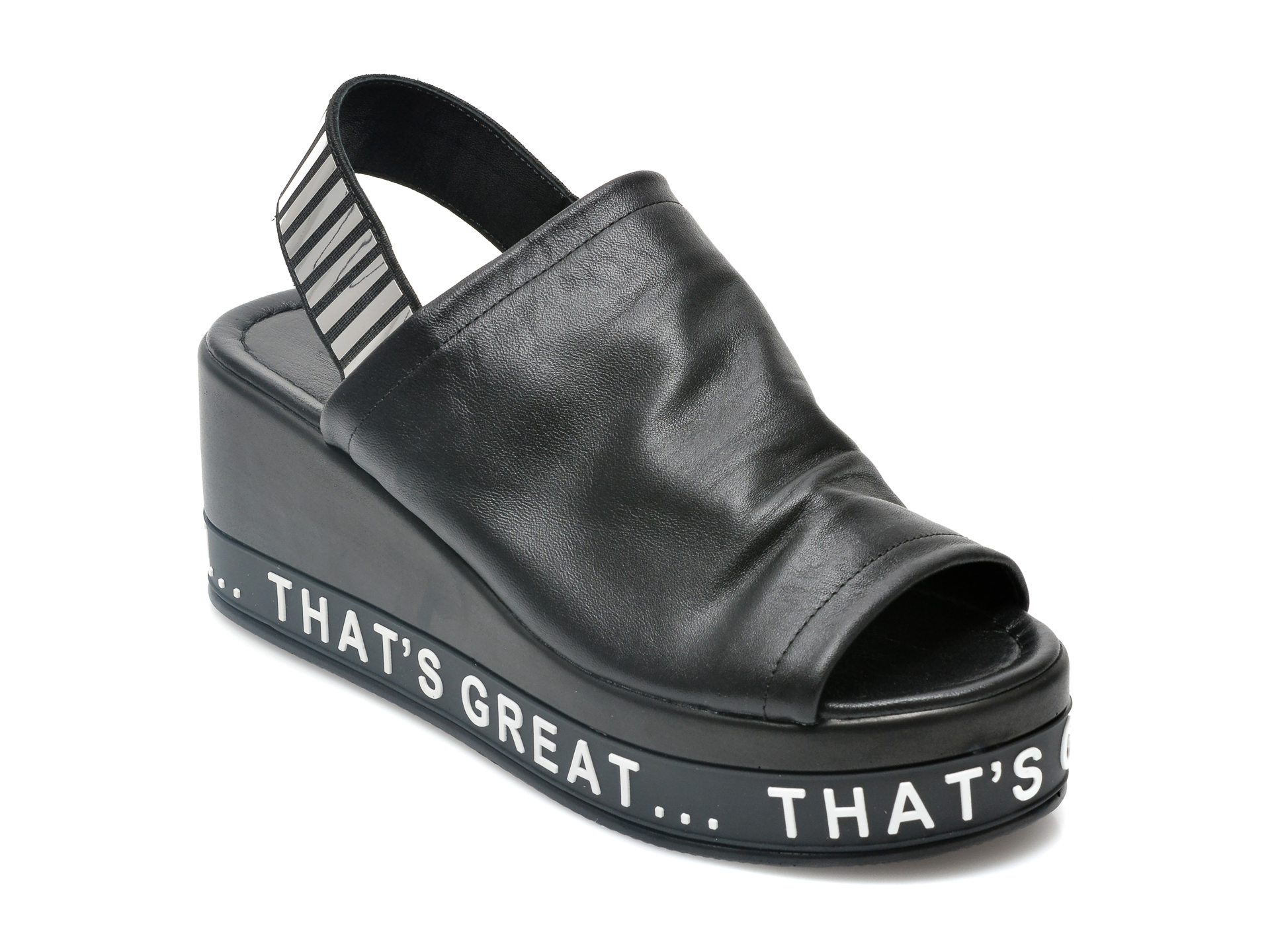 Sandale PREGO SHOES negre, EY1041, din piele naturala 1 Sandale PREGO SHOES negre