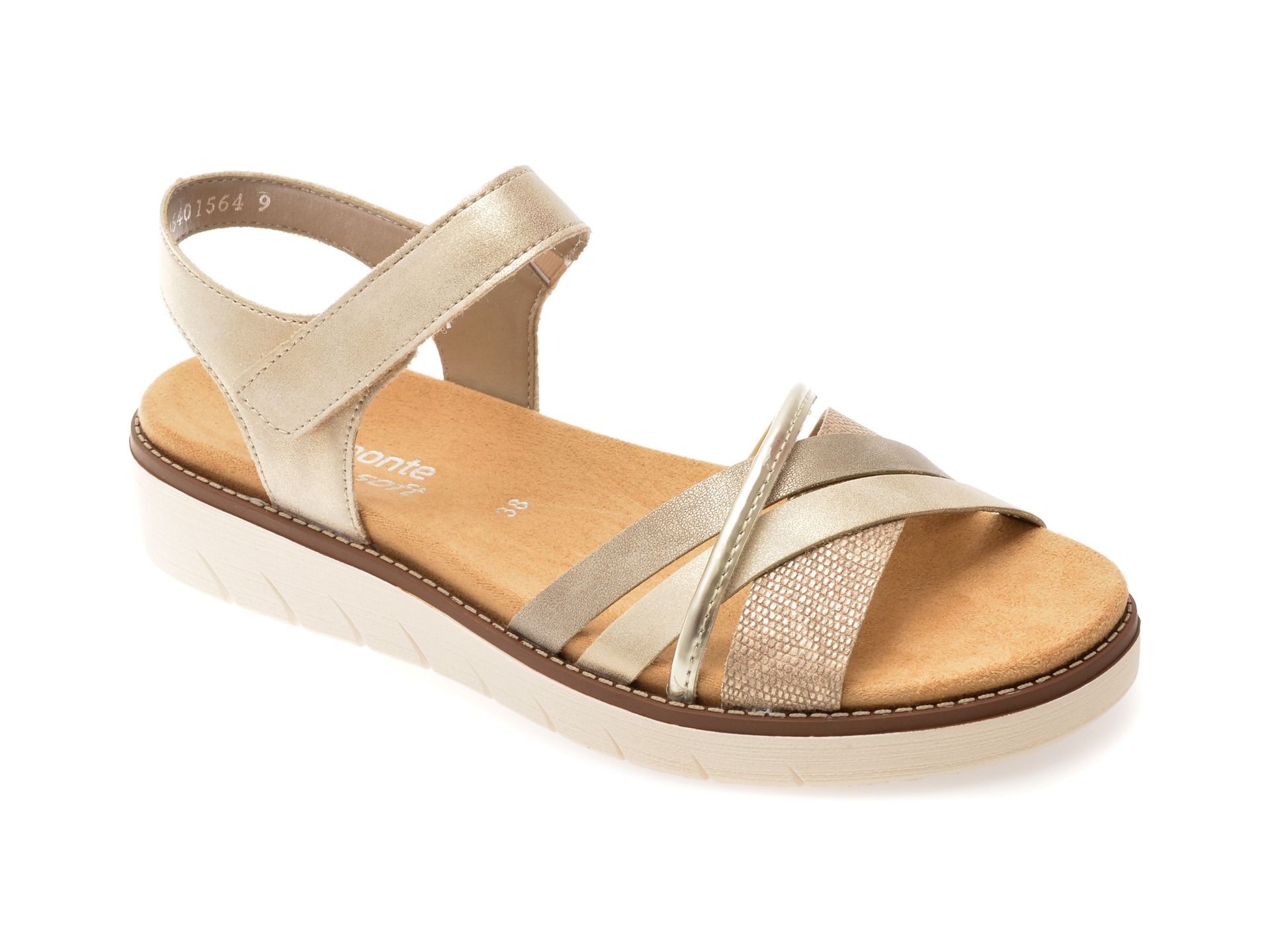 Sandale REMONTE aurii, D2058, din piele ecologica 1 Sandale REMONTE aurii