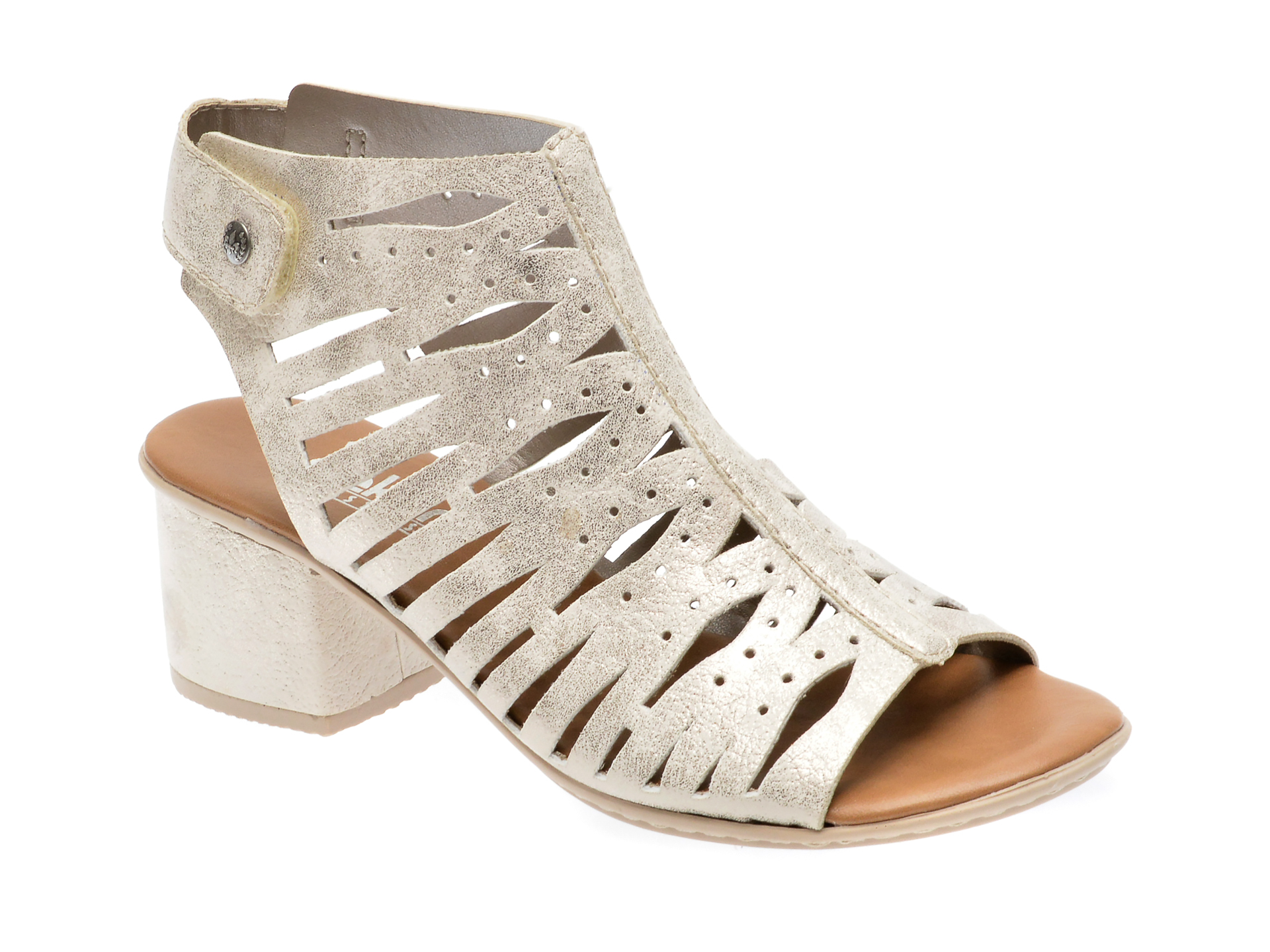 Sandale RIEKER argintii, 64676, din piele ecologica 1 Sandale RIEKER argintii