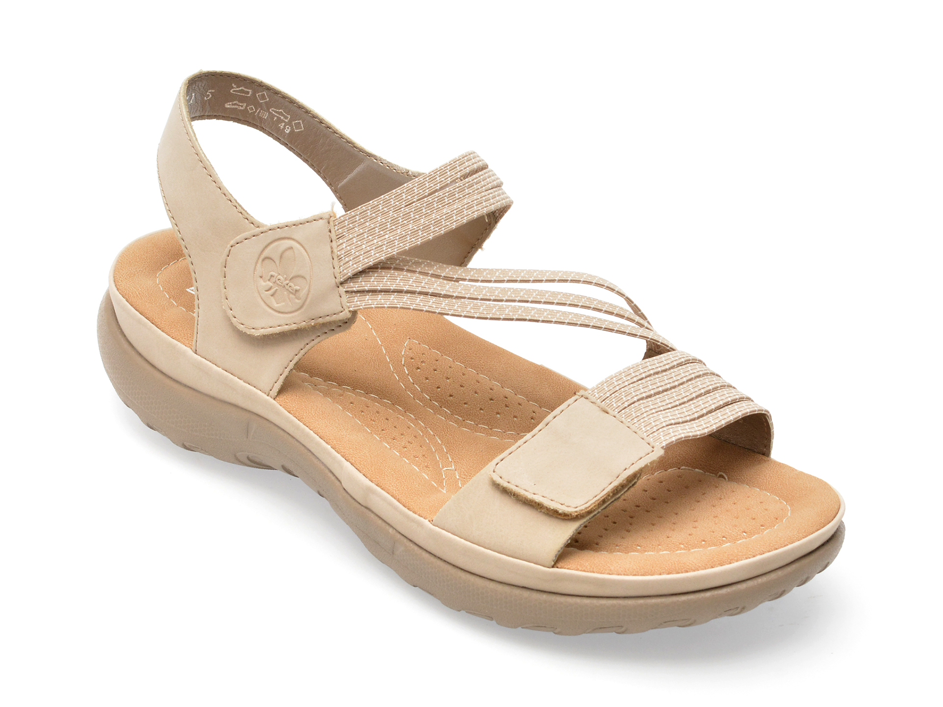 Sandale RIEKER bej, 64870, din piele ecologica 1 Sandale RIEKER bej