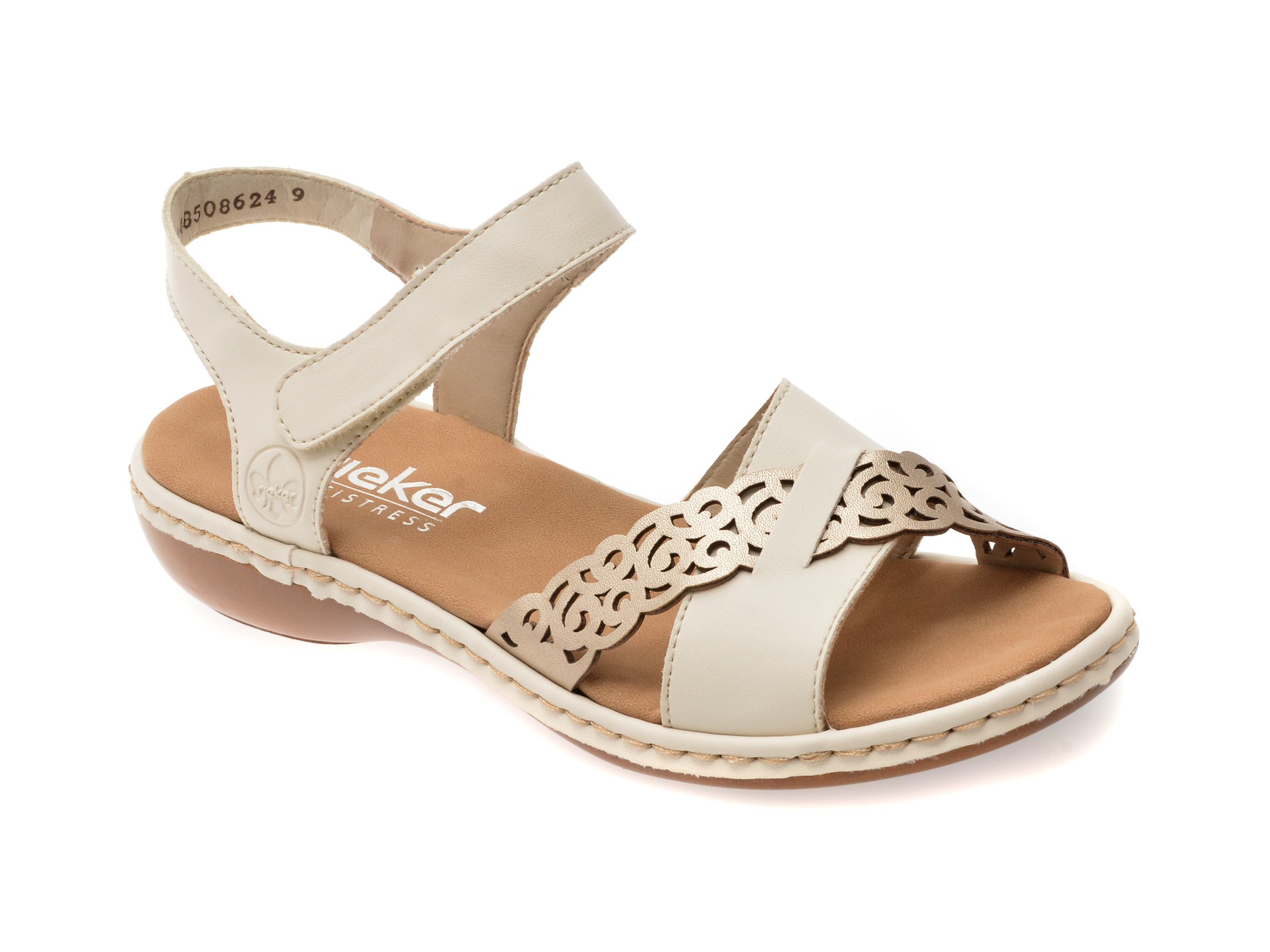 Sandale RIEKER bej, 65987, din piele ecologica 1 Sandale RIEKER bej
