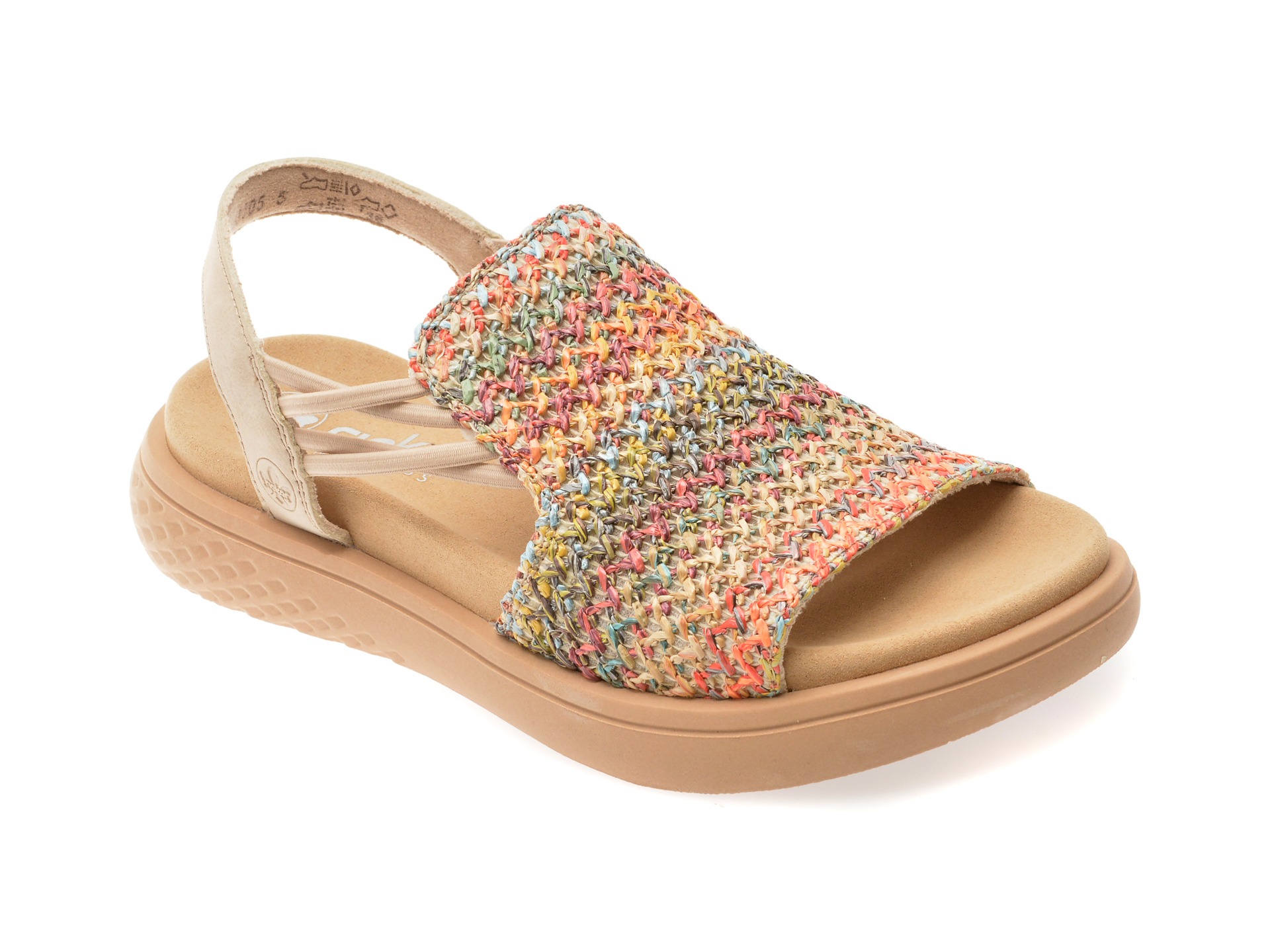 Sandale RIEKER bej, V1541, din material textil 1 Sandale RIEKER bej