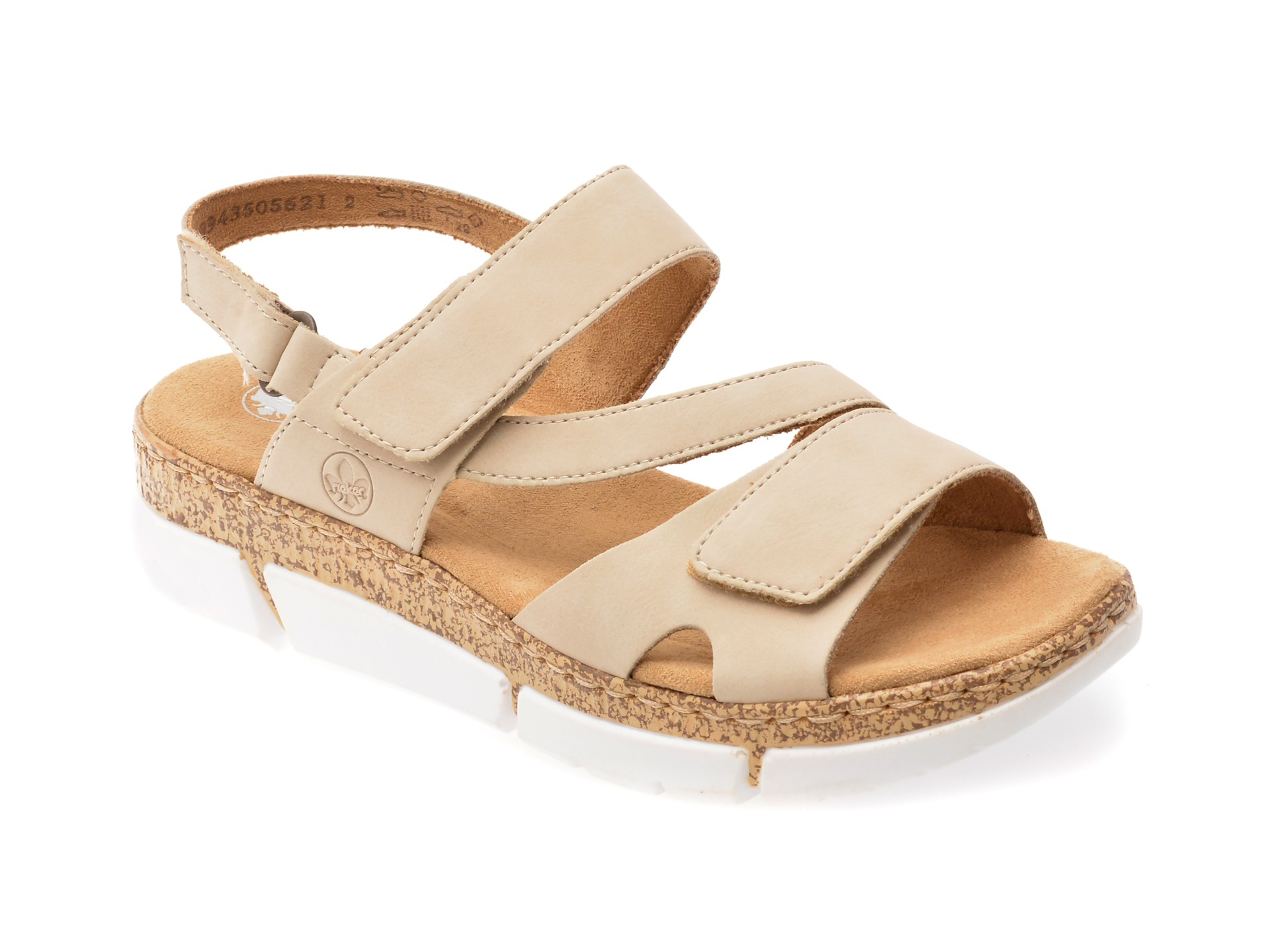Sandale RIEKER bej, V2366, din piele ecologica 1 Sandale RIEKER bej