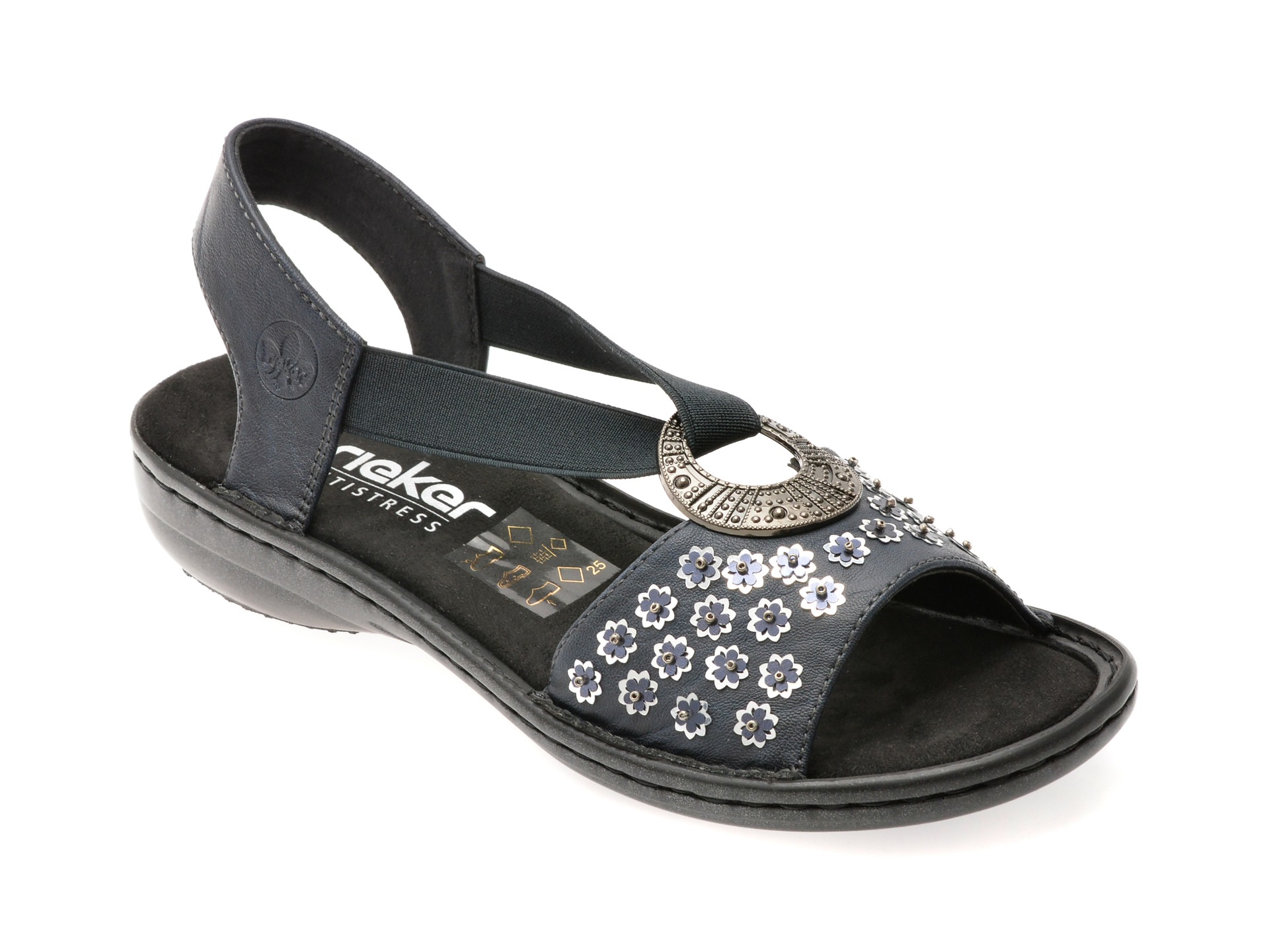 Sandale RIEKER bleumarin, 608B5, din piele ecologica 1 Sandale RIEKER bleumarin