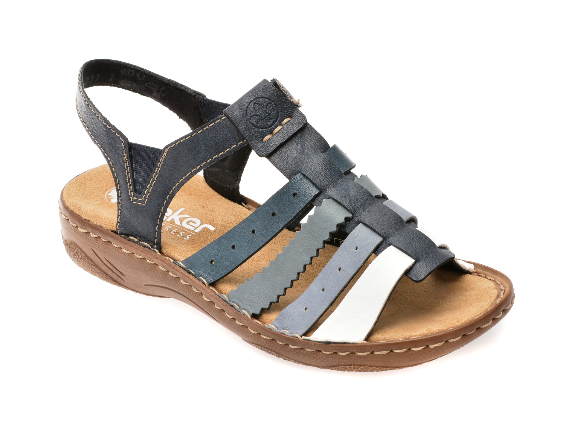 Sandale RIEKER bleumarin, V2875, din piele ecologica 1 Sandale RIEKER bleumarin