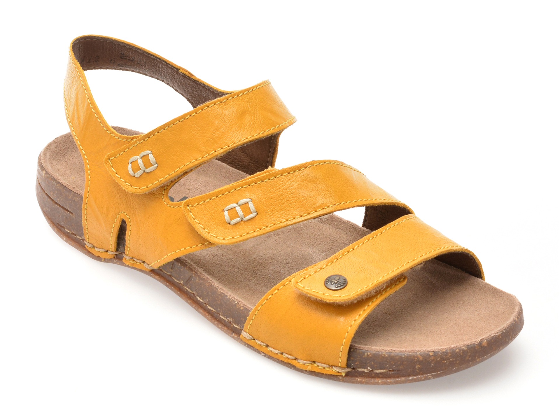 Sandale RIEKER galbene, 61402, din piele naturala 1 Sandale RIEKER galbene