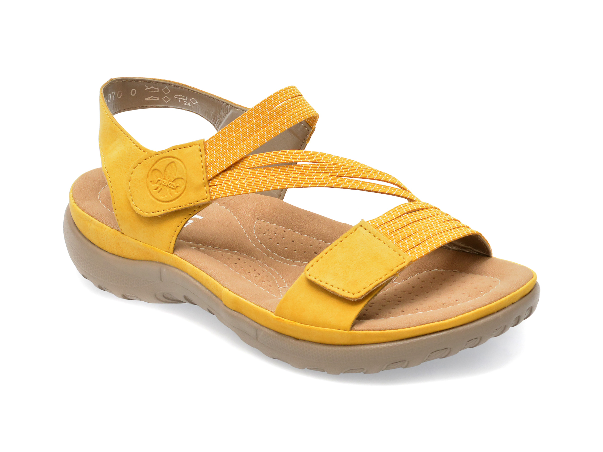 Sandale RIEKER galbene, 64870, din piele ecologica 1 Sandale RIEKER galbene