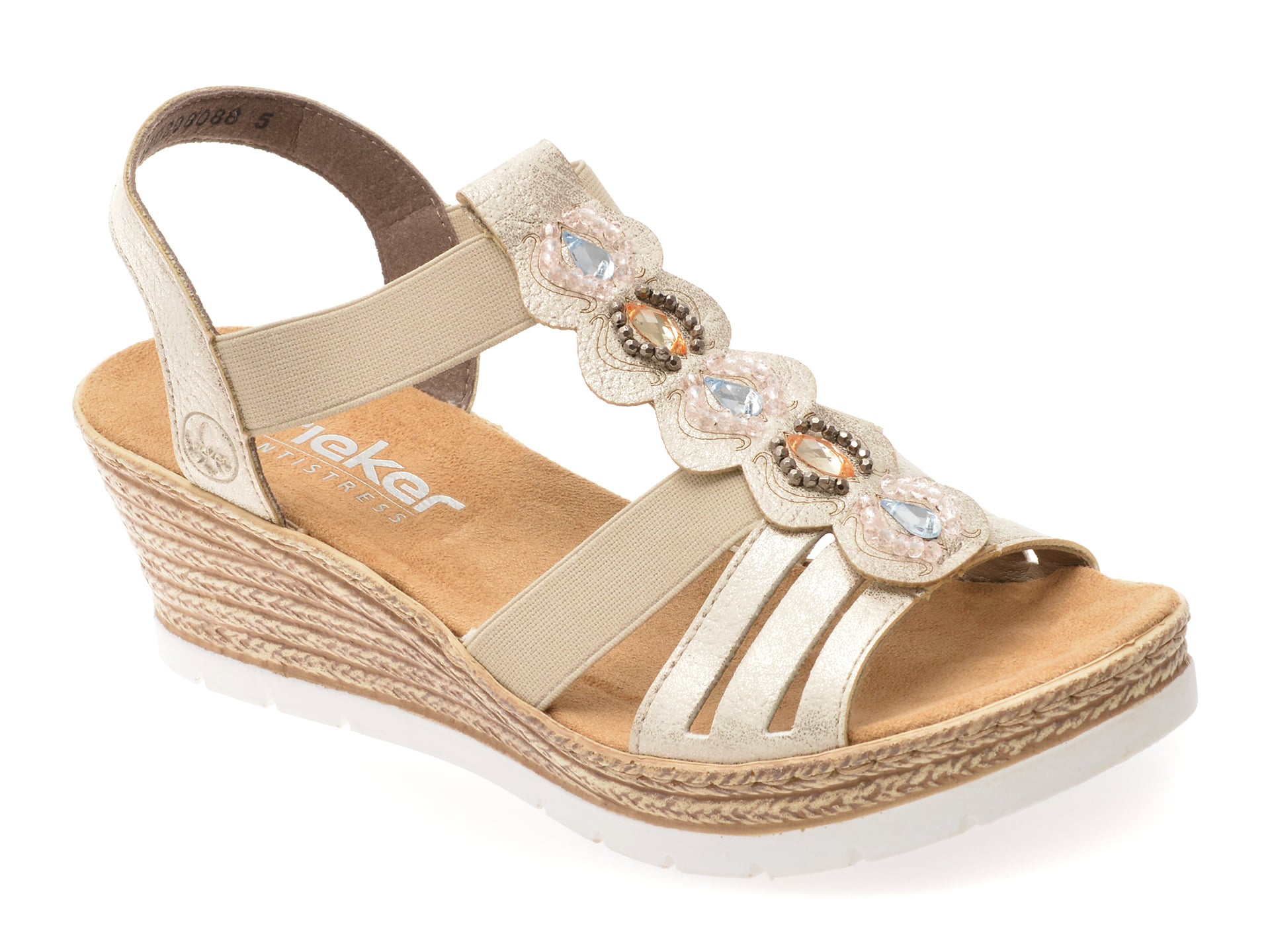 Sandale RIEKER gri, 619B2, din piele ecologica 1 Sandale RIEKER gri