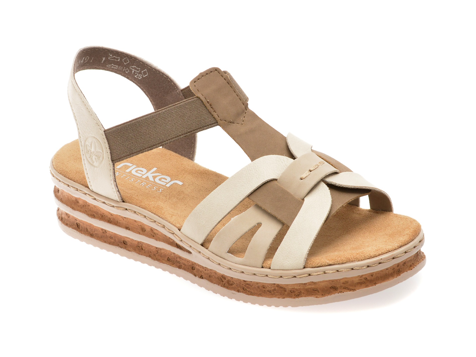 Sandale RIEKER gri, 62918, din piele ecologica 1 Sandale RIEKER gri