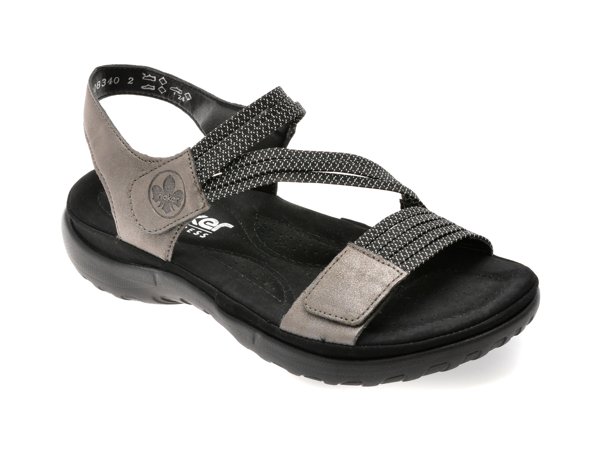 Sandale RIEKER gri, 64870, din piele ecologica 1 Sandale RIEKER gri