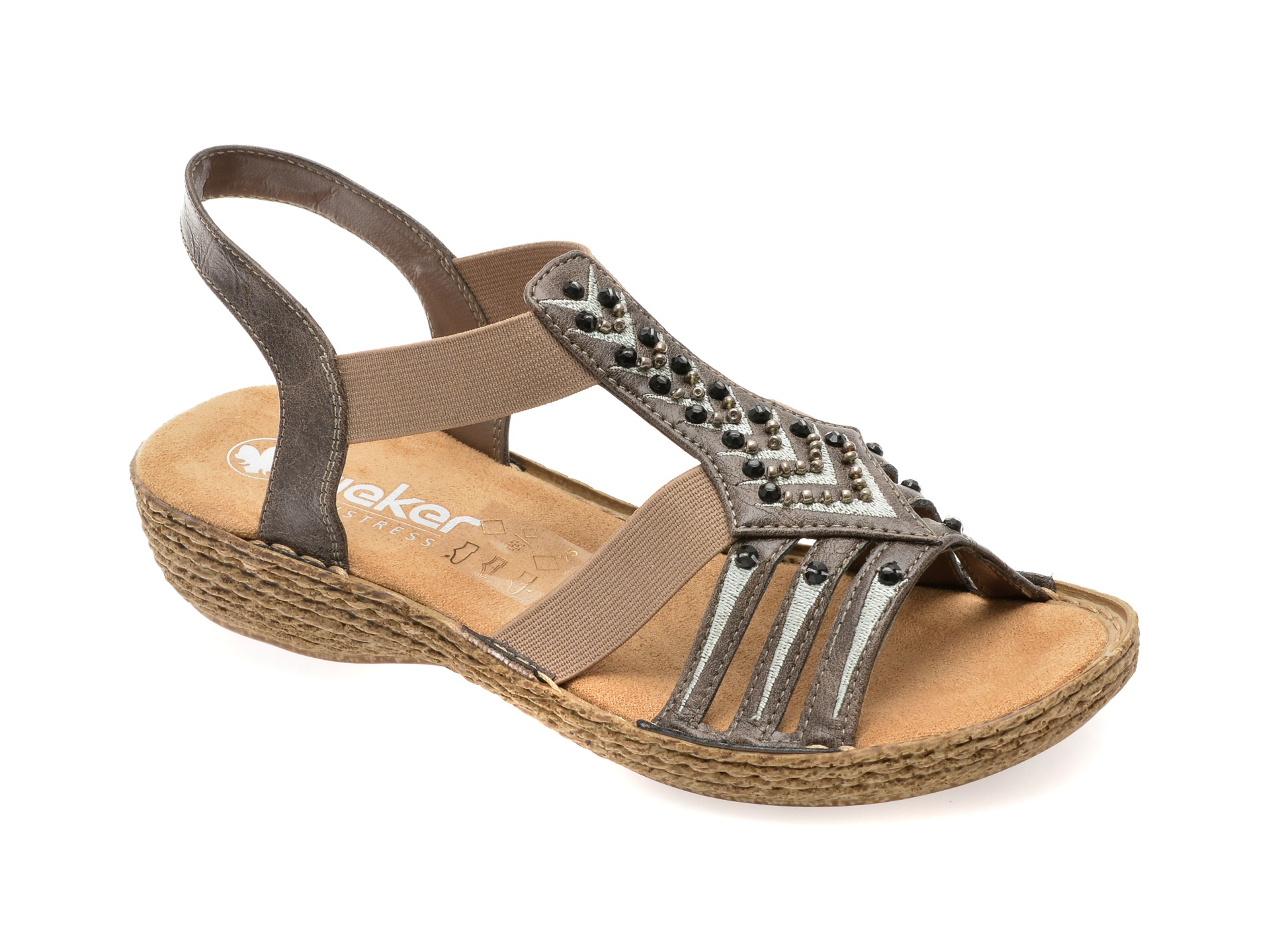 Sandale RIEKER gri, 65861, din piele ecologica 1 Sandale RIEKER gri
