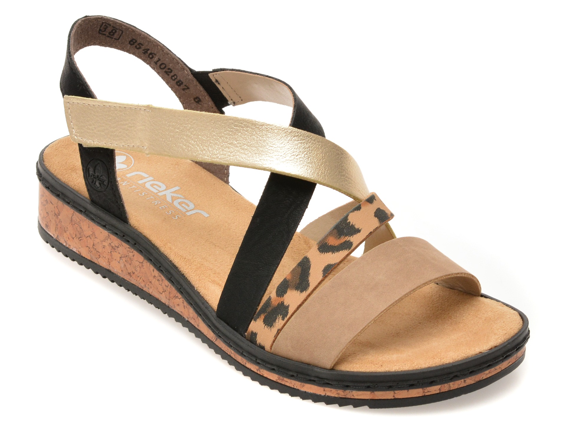 Sandale RIEKER maro, V3663, din piele ecologica 1 Sandale RIEKER maro