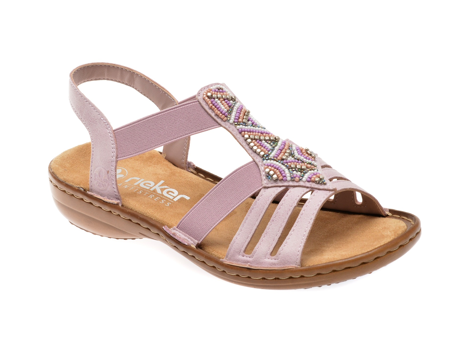 Sandale RIEKER mov, 60801, din piele ecologica 1 Sandale RIEKER mov