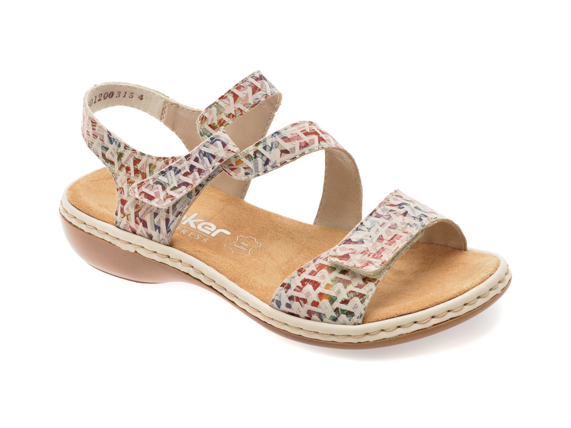 Sandale RIEKER multicolor, 659C7, din piele naturala 1 Sandale RIEKER multicolor