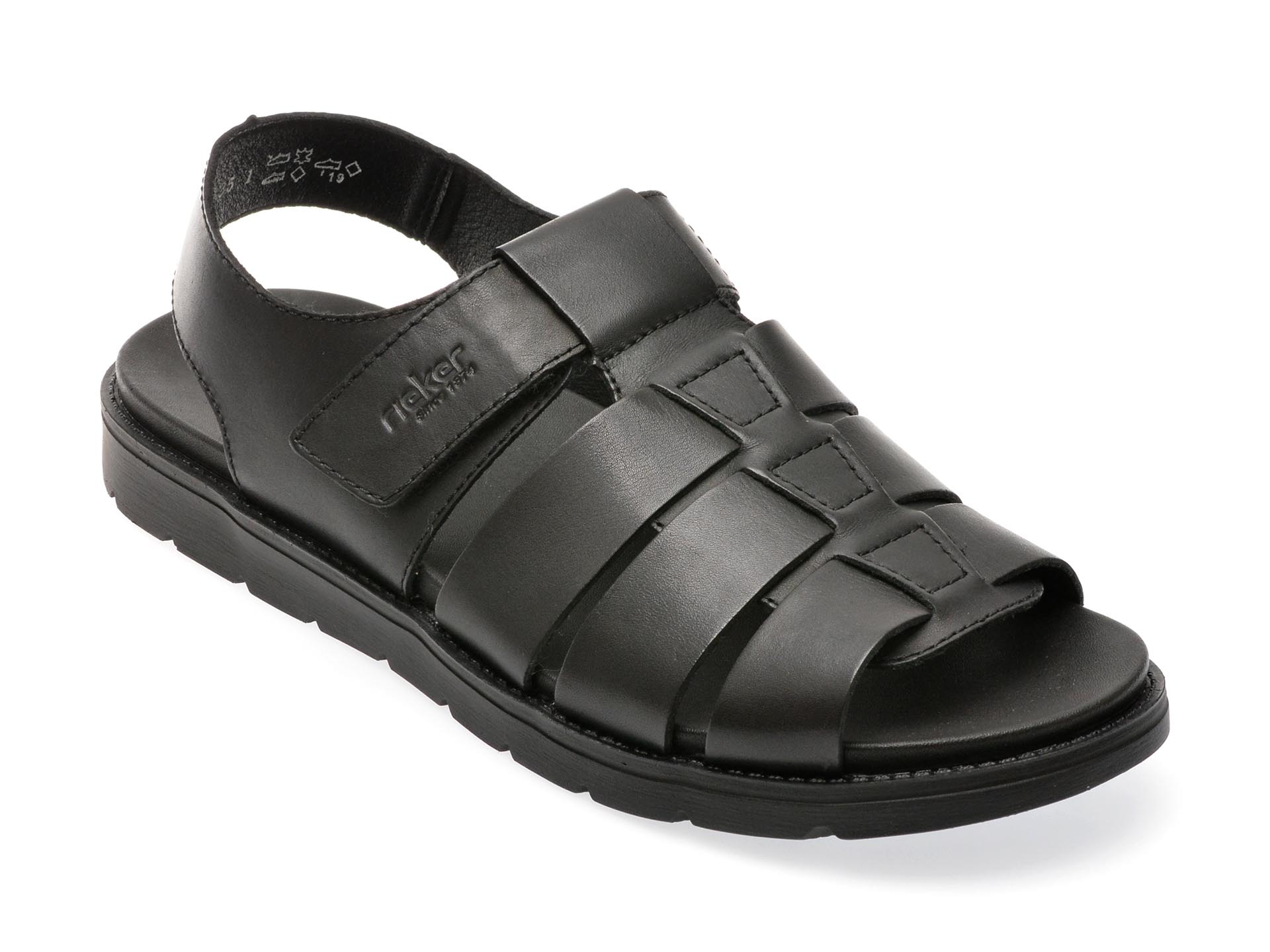 Sandale RIEKER negre, 24262, din piele naturala 1 Sandale RIEKER negre