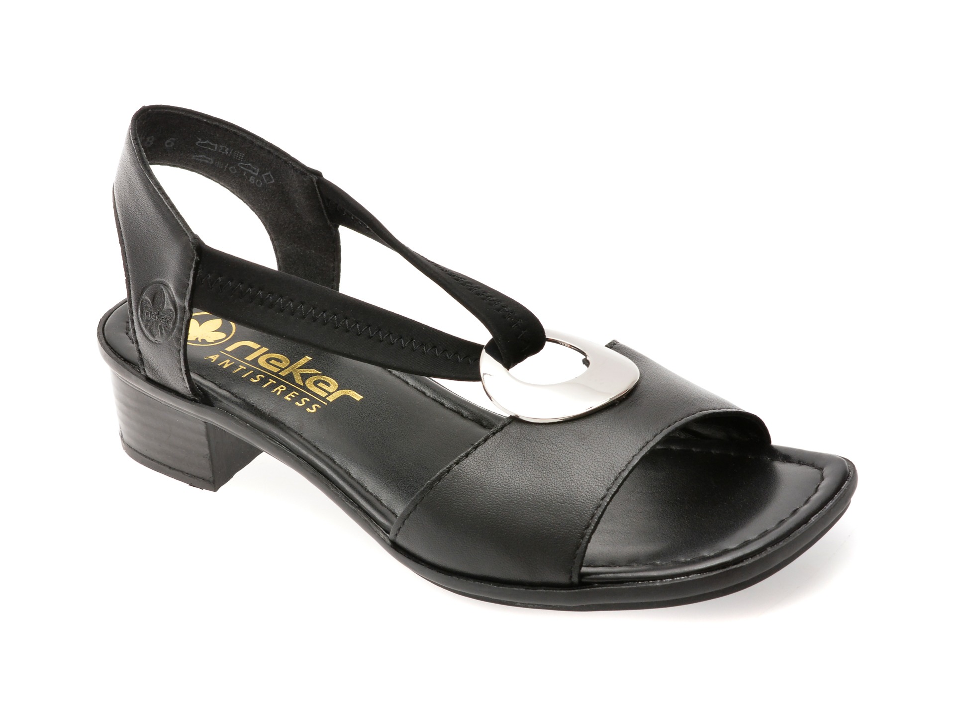 Sandale RIEKER negre, 62662, din piele naturala 1 Sandale RIEKER negre